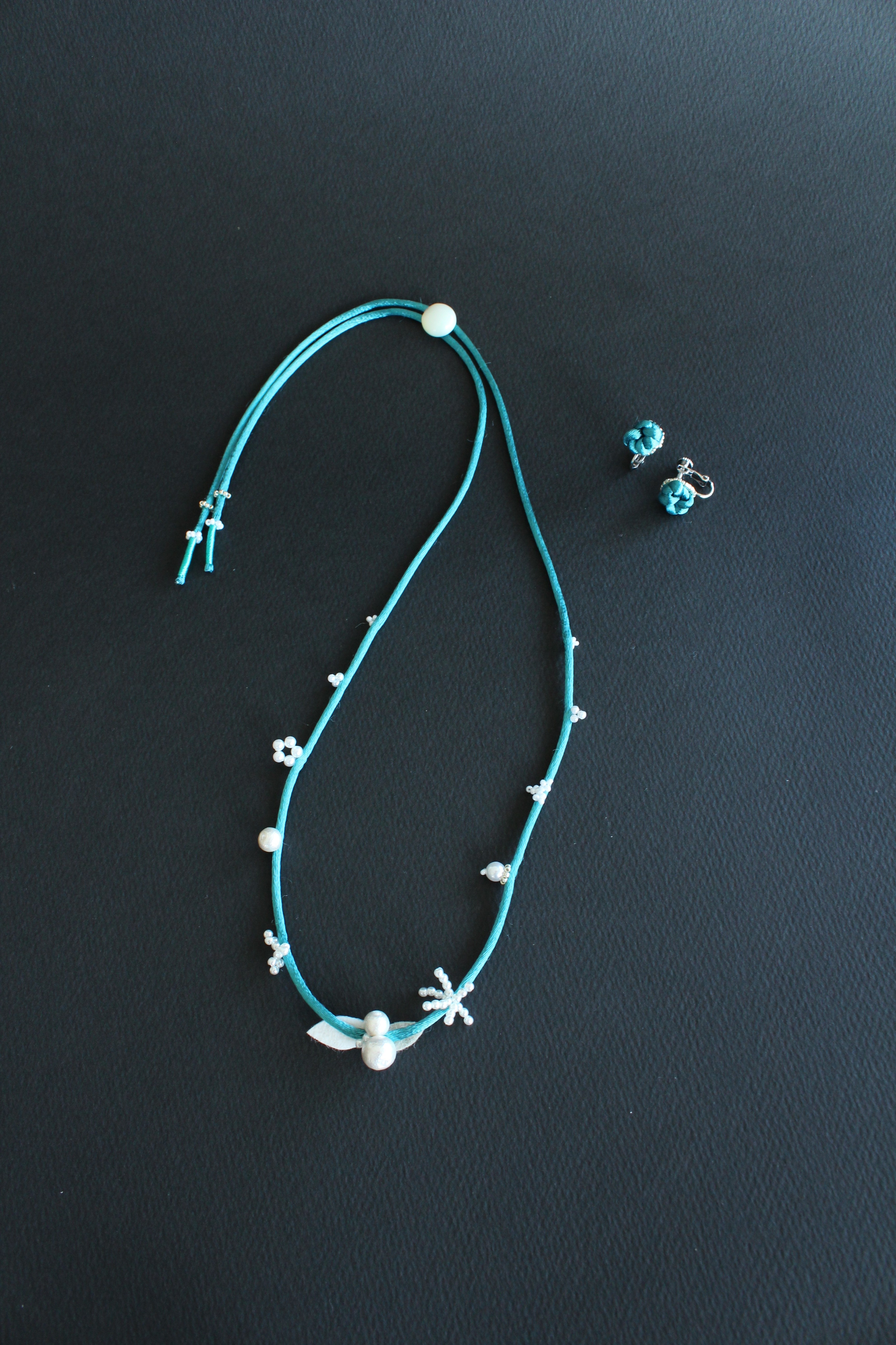 白小花シリーズ ピーコックブルー Iichi ハンドメイド クラフト作品 手仕事品の通販