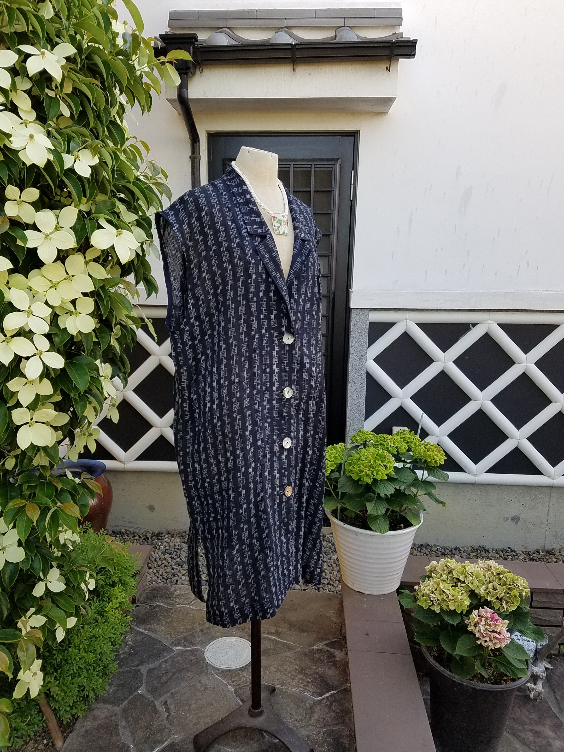 新商品 アンティーク 幕 麻 家紋 ロングベスト 古布リメイク 海外正規品 Hoolaspamaui Com