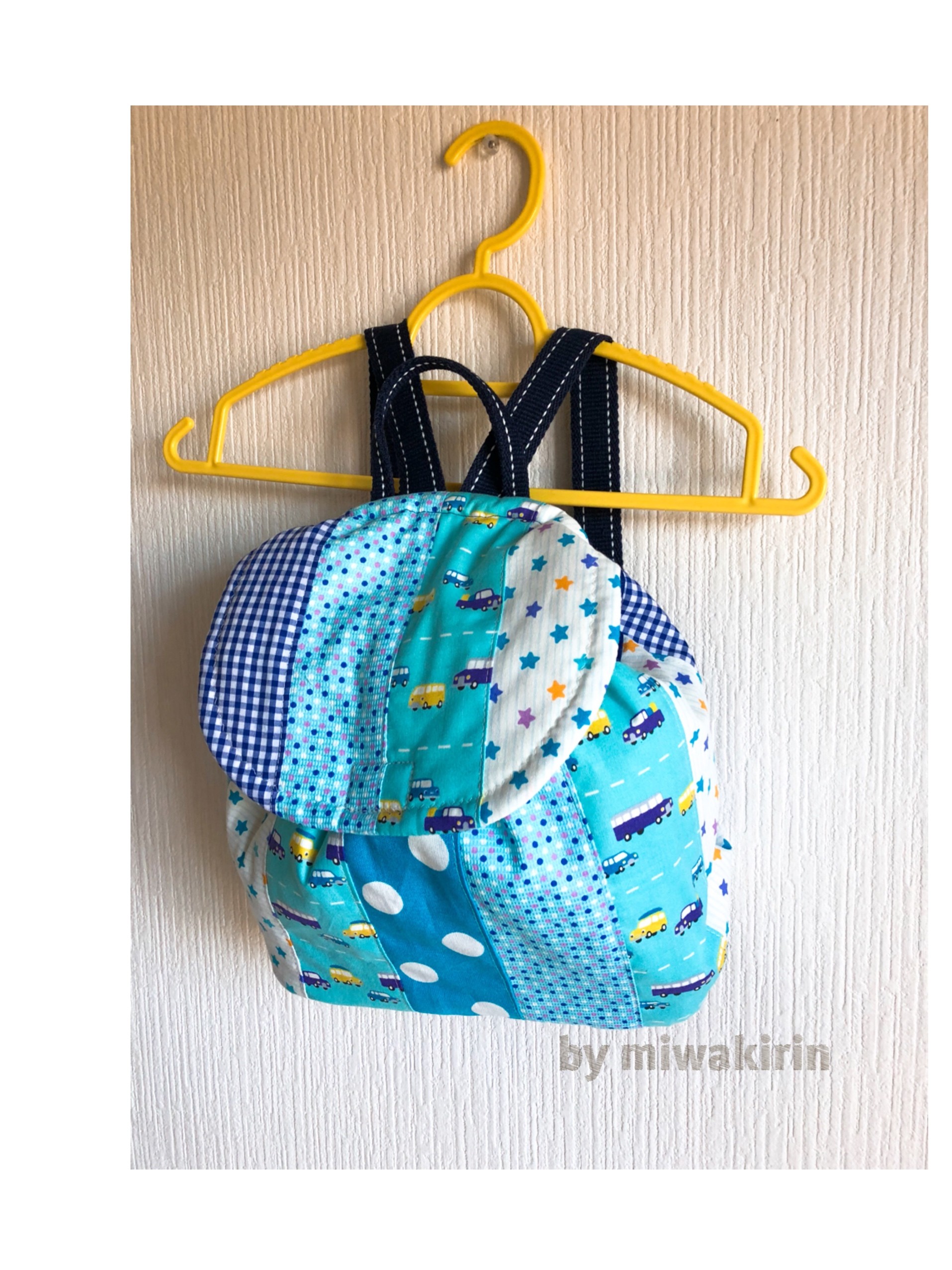 Sale こどもリュック 車や水玉のパッチワーク Iichi ハンドメイド クラフト作品 手仕事品の通販