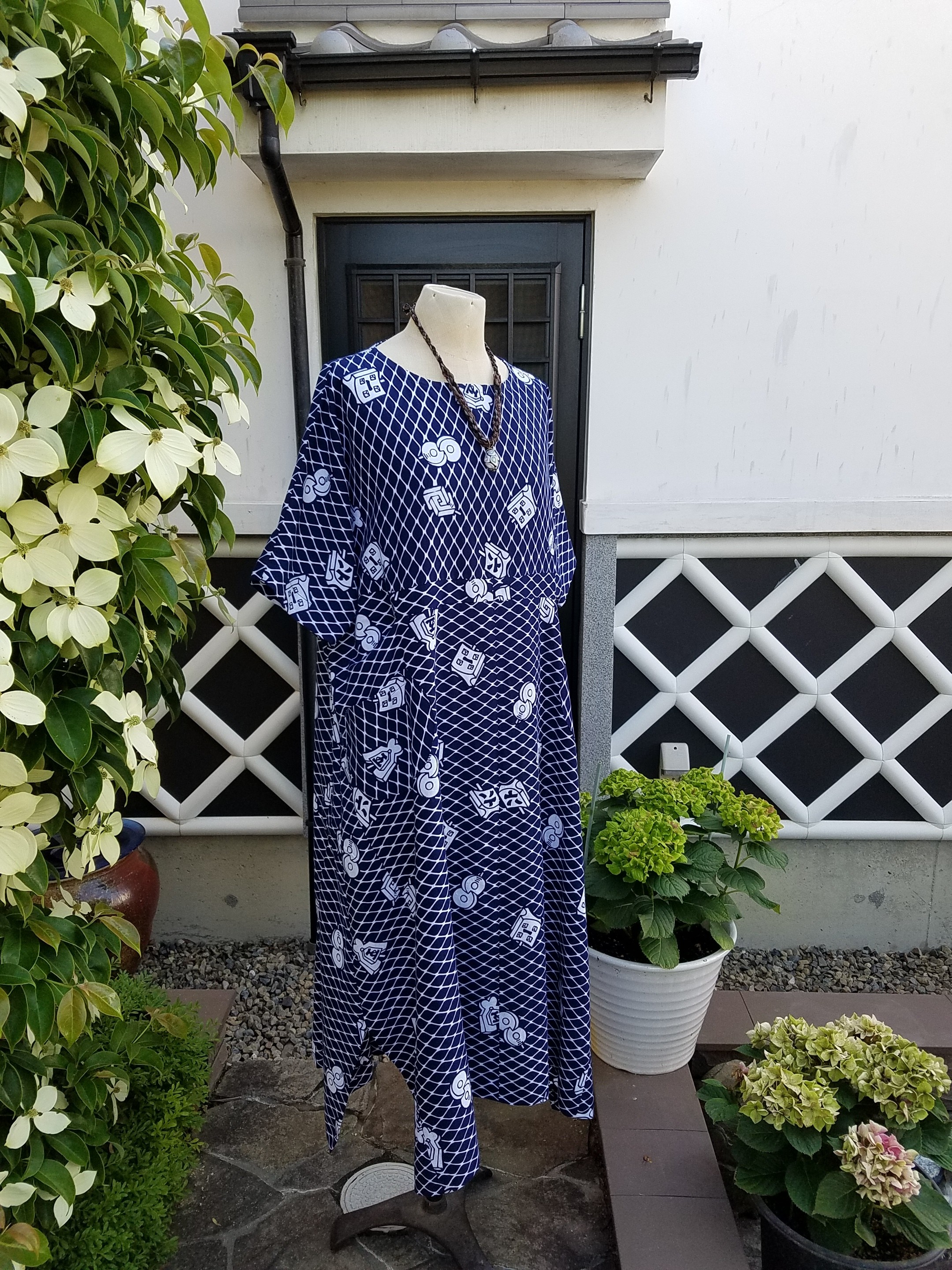 着物リメイク 手作り 浴衣 ワンピース 大きいサイズ Iichi ハンドメイド クラフト作品 手仕事品の通販