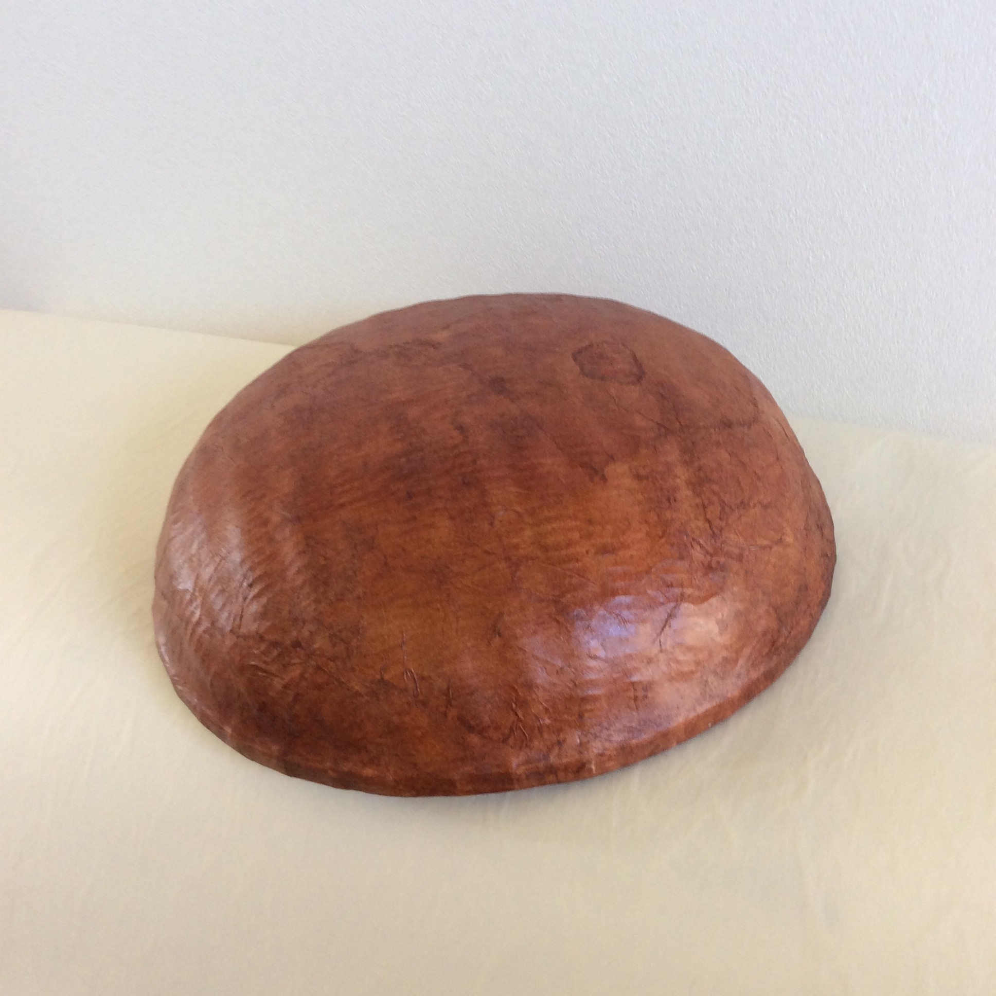 明治時代初期の和紙を使用！一閑張り大判丸カゴ 明治時代初期の和紙を使用！一閑張り大判丸カゴ