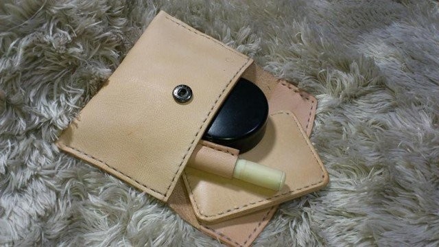 革の印鑑ケース 捺印マット 小物ケース ３点セット Iichi ハンドメイド クラフト作品 手仕事品の通販