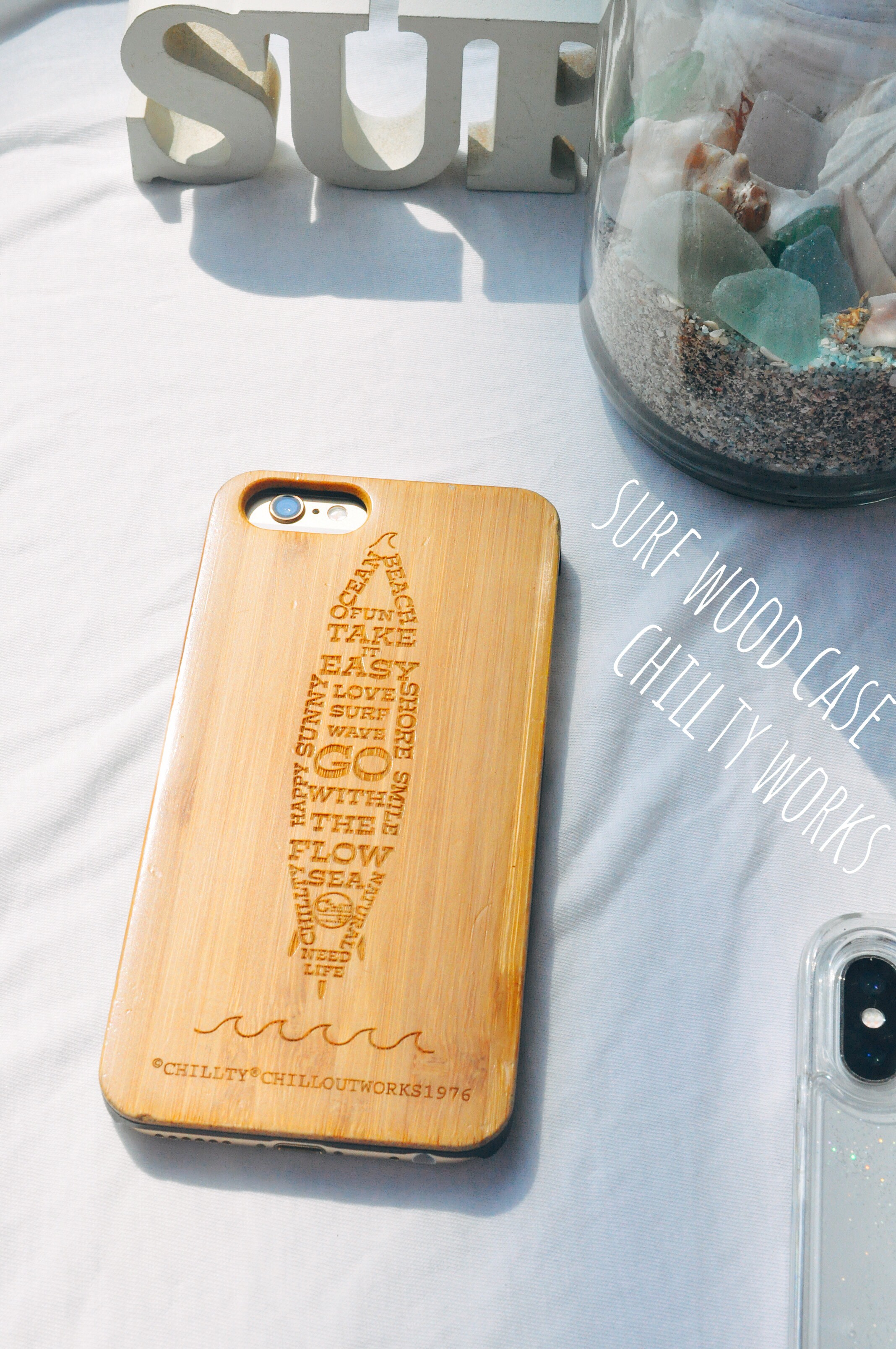 Surf Word Bamboo Iphoneケース Iichi ハンドメイド クラフト作品 手仕事品の通販