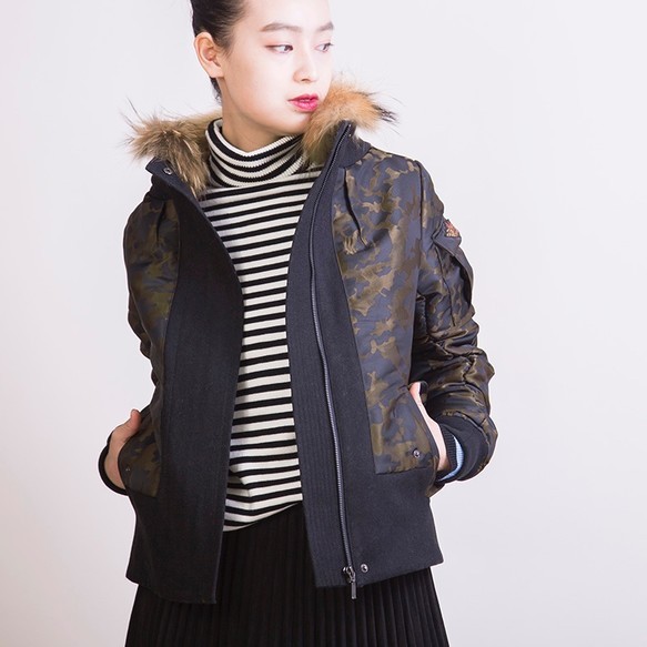 ファー付きma 1ジャケット Iichi ハンドメイド クラフト作品 手仕事品の通販