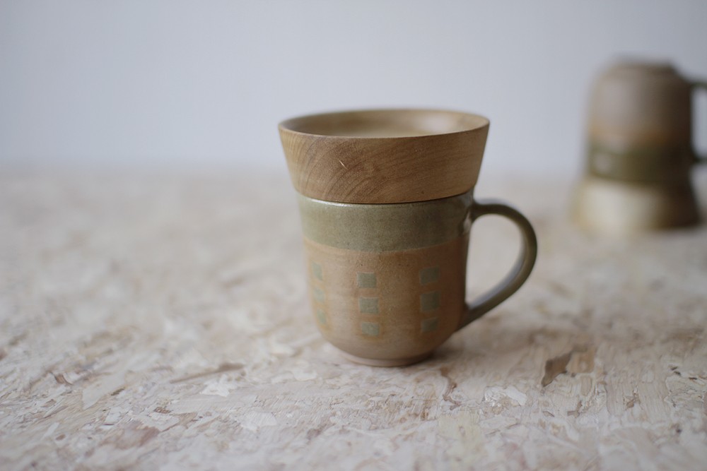 マグカップ 木の蓋付き No 31 Iichi ハンドメイド クラフト作品 手仕事品の通販