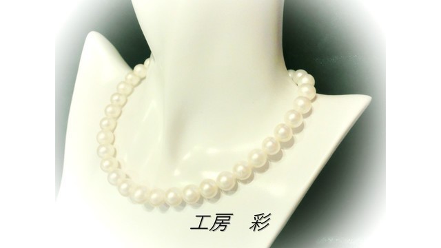 A ランク７ミリ ホワイト高級淡水パールのネックレス プリンセスタイプ Iichi ハンドメイド クラフト作品 手仕事品の通販