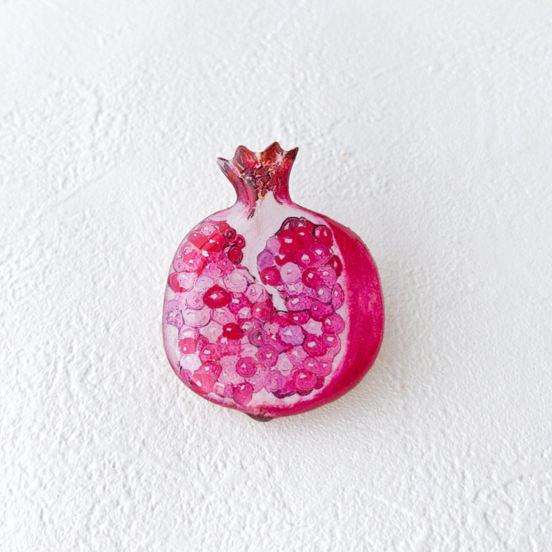 石榴ブローチ Iichi ハンドメイド クラフト作品 手仕事品の通販