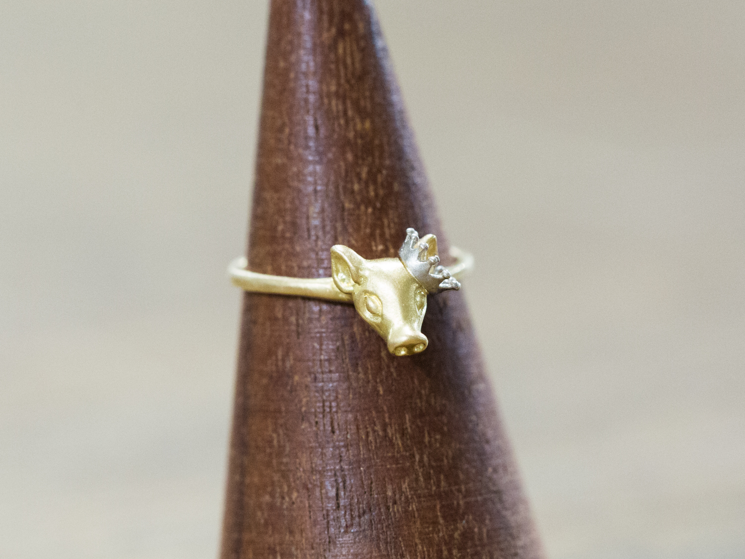 ブタクラウンピンキーリング K18yg Iichi ハンドメイド クラフト作品 手仕事品の通販