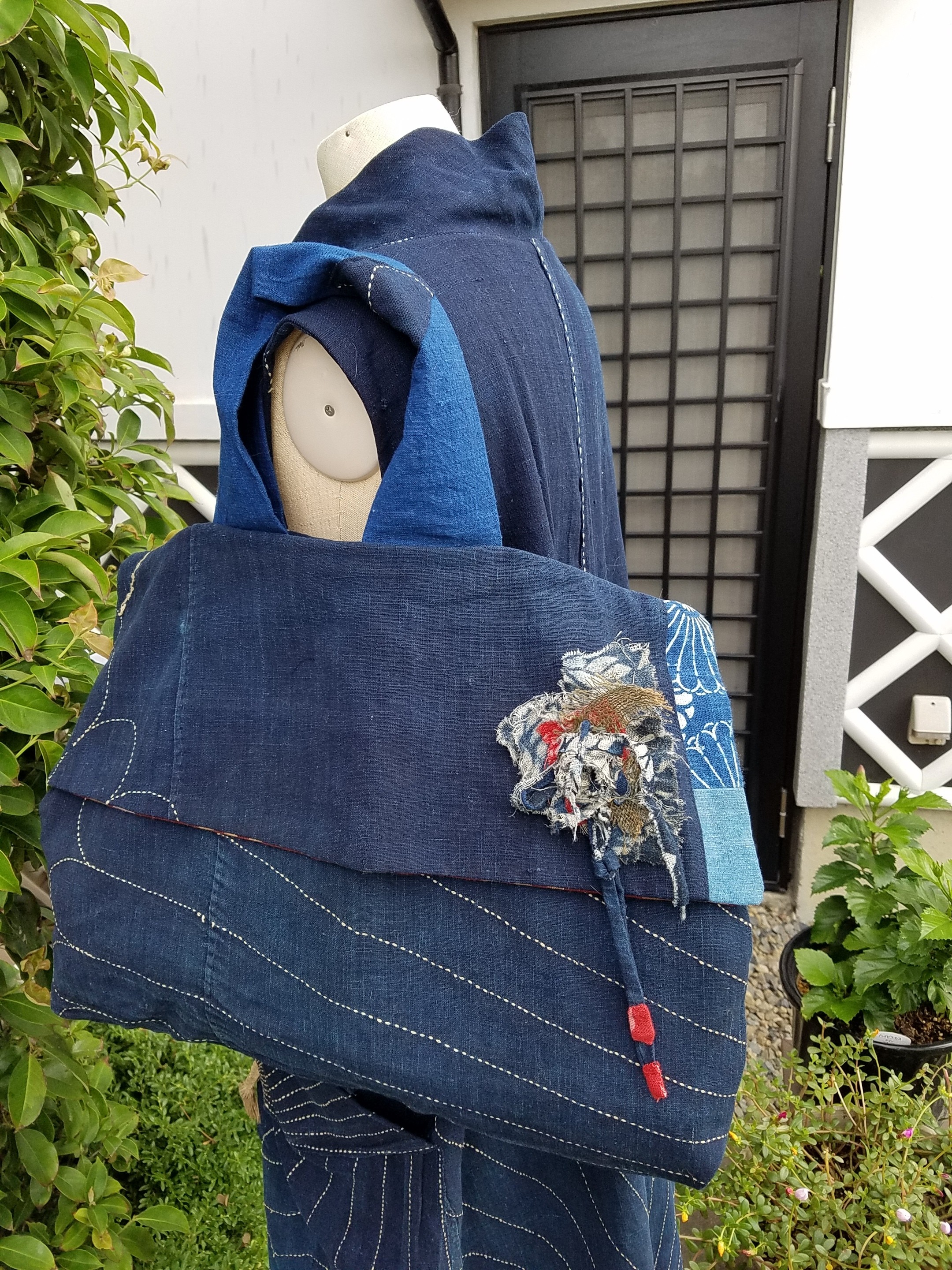 着物リメイク 手作り 刺し子のふろしき バック Iichi ハンドメイド クラフト作品 手仕事品の通販