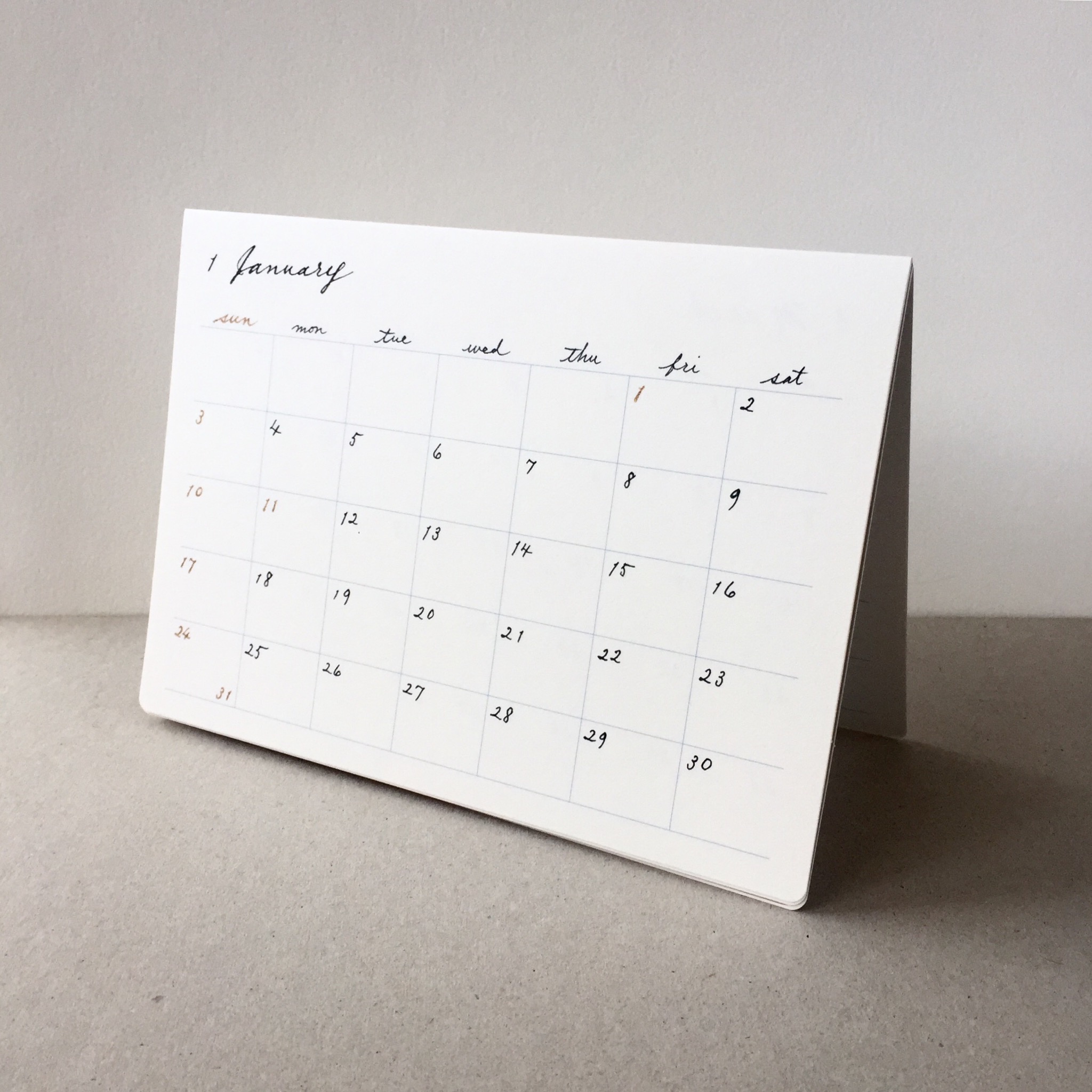 手書きのカレンダー 卓上 壁掛け 何月からでも 月曜日始まりもok Iichi ハンドメイド クラフト作品 手仕事品の通販