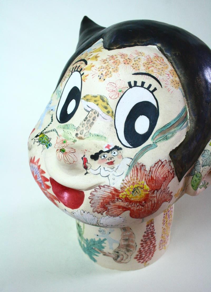 アトム地球と共に 現代彫刻 工芸アート オブジェ 置物 現代アート 色絵付け作品 陶芸家作品 Iichi ハンドメイド クラフト作品 手仕事品の通販