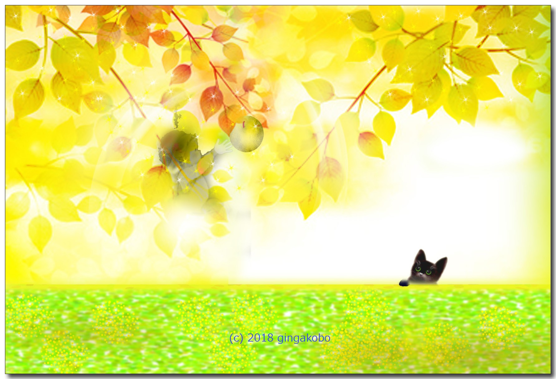 天使と黒猫 ほっこり癒しのイラストポストカード2枚組no 616 Iichi ハンドメイド クラフト作品 手仕事品の通販