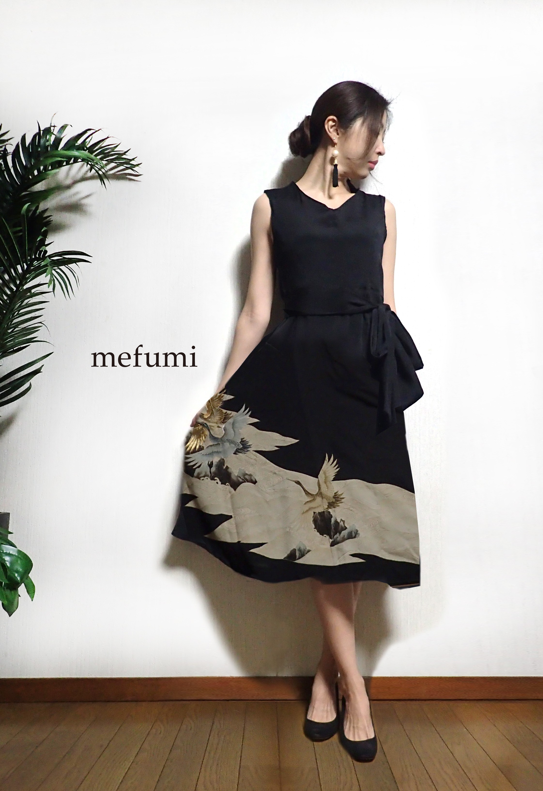 受注制作 １点物 アンティーク 着物リメイク 正絹 フォーマルワンピース サイズ 9号 11号 13号 Iichi ハンドメイド クラフト作品 手仕事品の通販