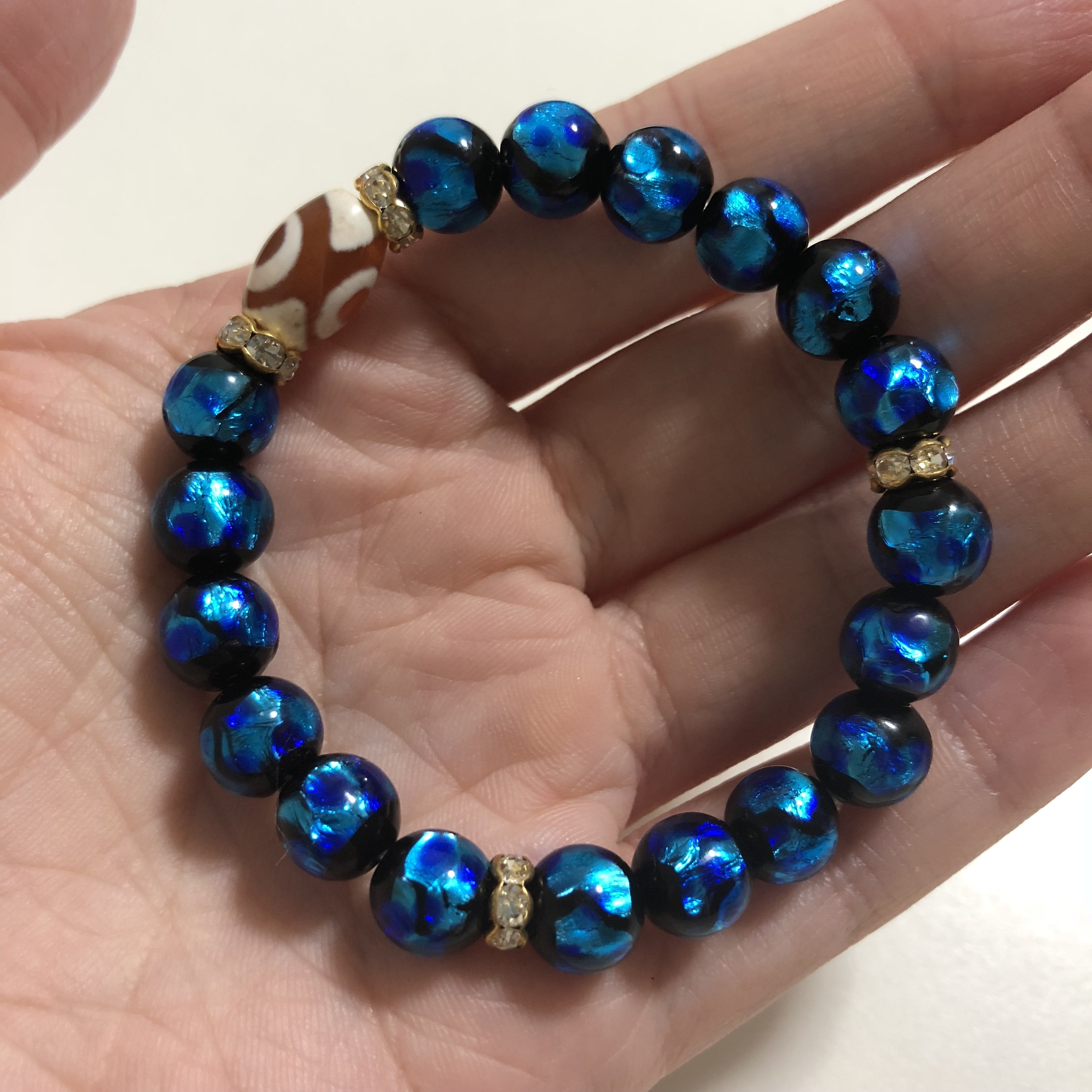 ホタルガラス とんぼ玉 のブレスレット Iichi ハンドメイド クラフト作品 手仕事品の通販