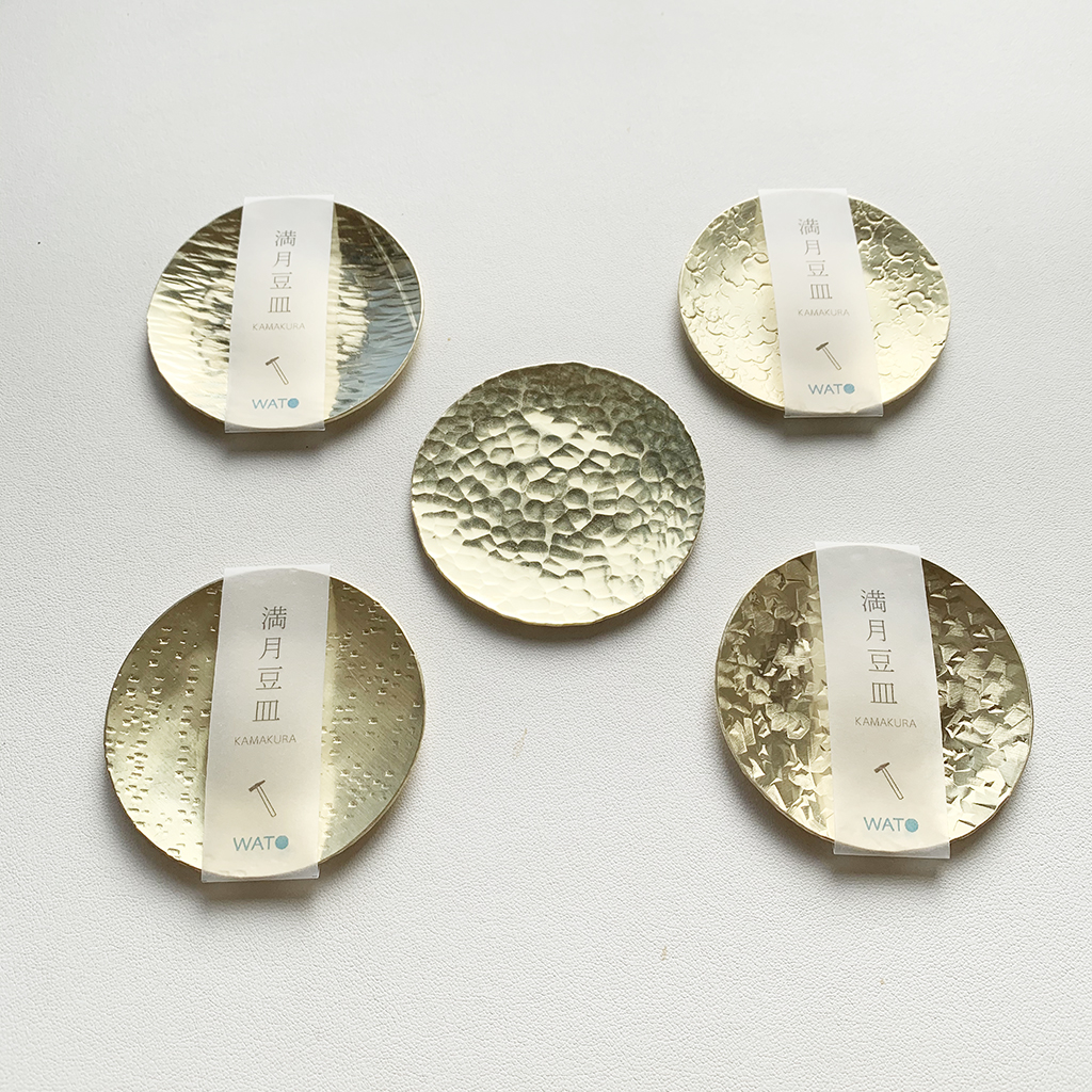 鎚目模様の真鍮の豆皿 満月豆皿 Iichi ハンドメイド クラフト作品 手仕事品の通販