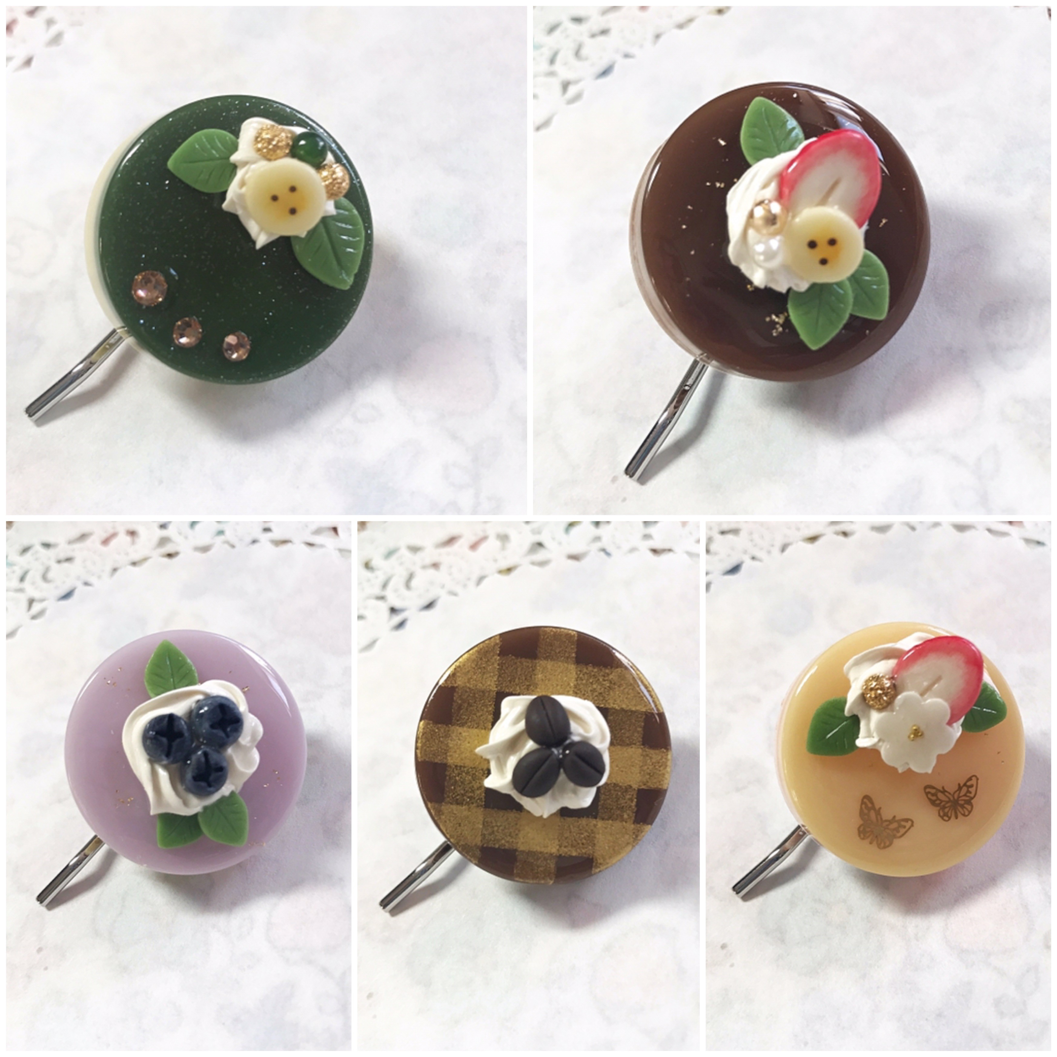 選べる5種類 彩りケーキのポニーフック1 Iichi ハンドメイド クラフト作品 手仕事品の通販