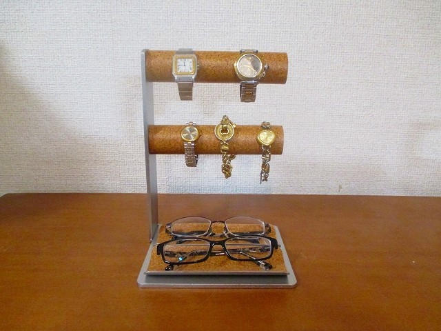 腕時計 眼鏡 収納 丸パイプ腕時計 ダブルメガネトレイスタンド Iichi ハンドメイド クラフト作品 手仕事品の通販