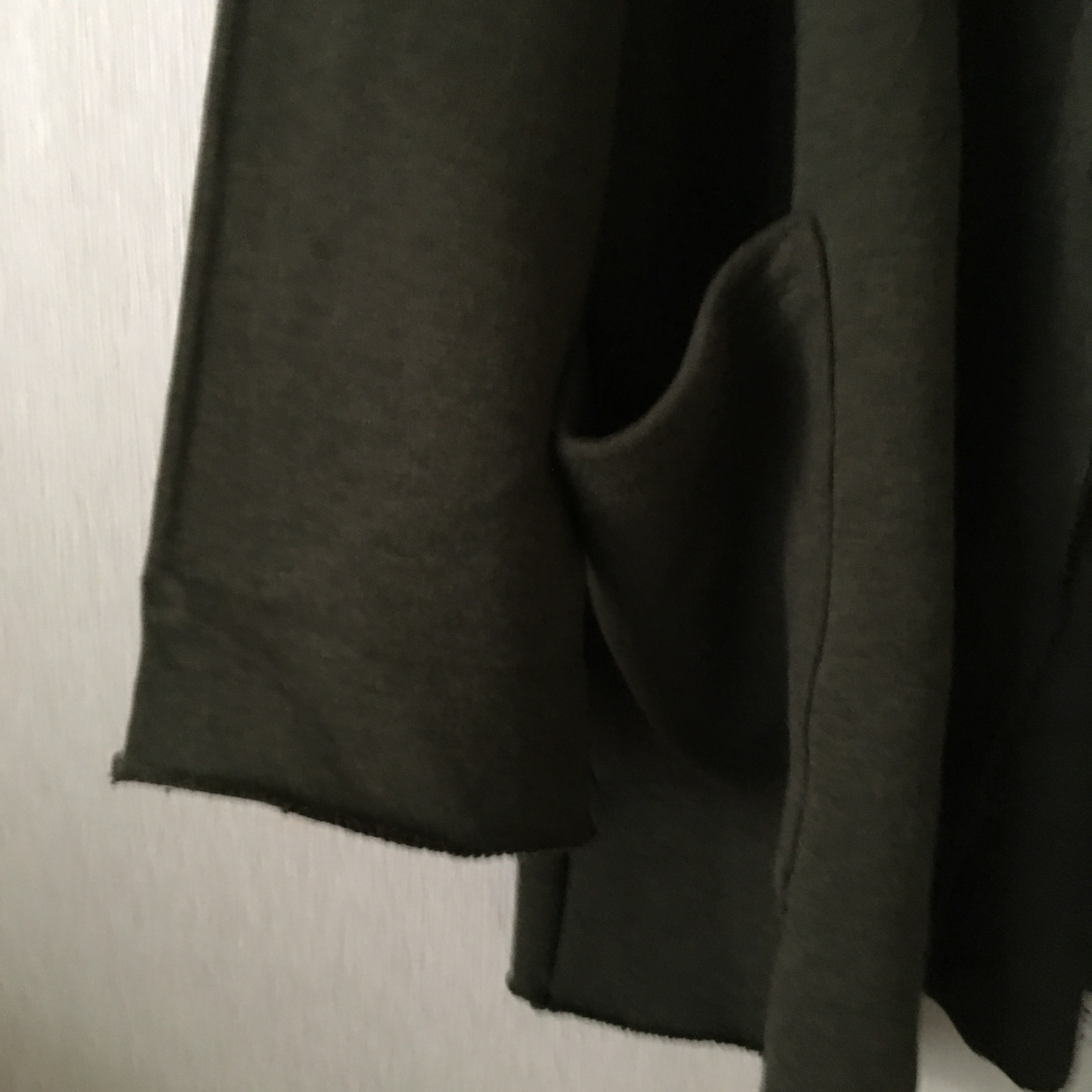 裏毛パイル断ち切りフードボタンレスジャケット カーキｆ Iichi ハンドメイド クラフト作品 手仕事品の通販