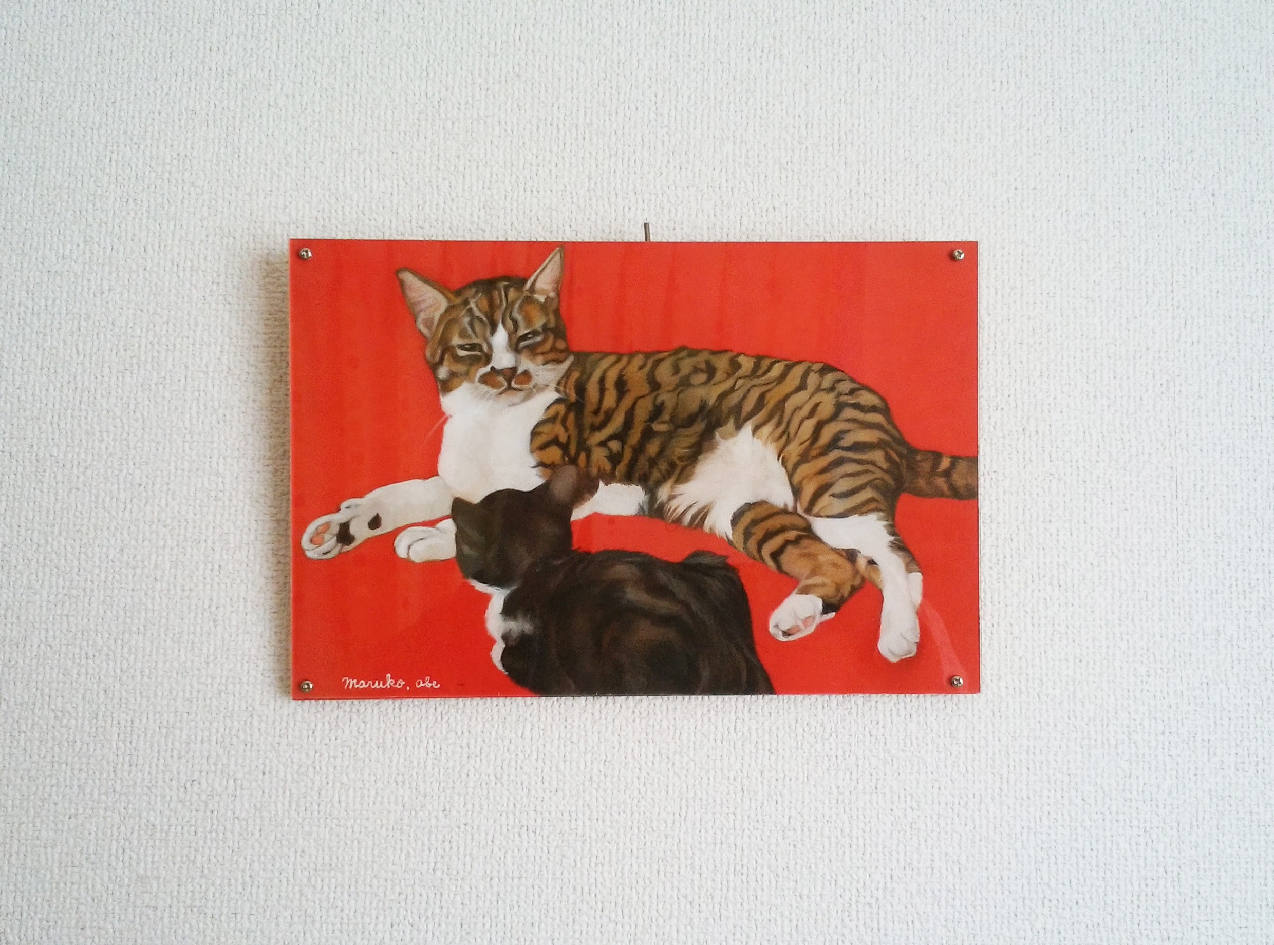 猫イラスト マルコとちいさいハナ 原画 アクリル板付き Iichi ハンドメイド クラフト作品 手仕事品の通販