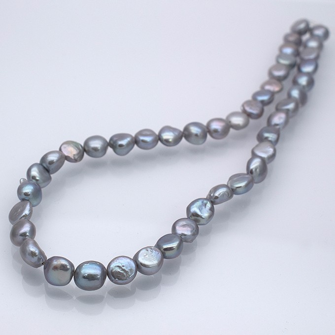 シルバーグレー系 淡水パール 4粒 9.5~11.5mm*9~10.5mm バロック 