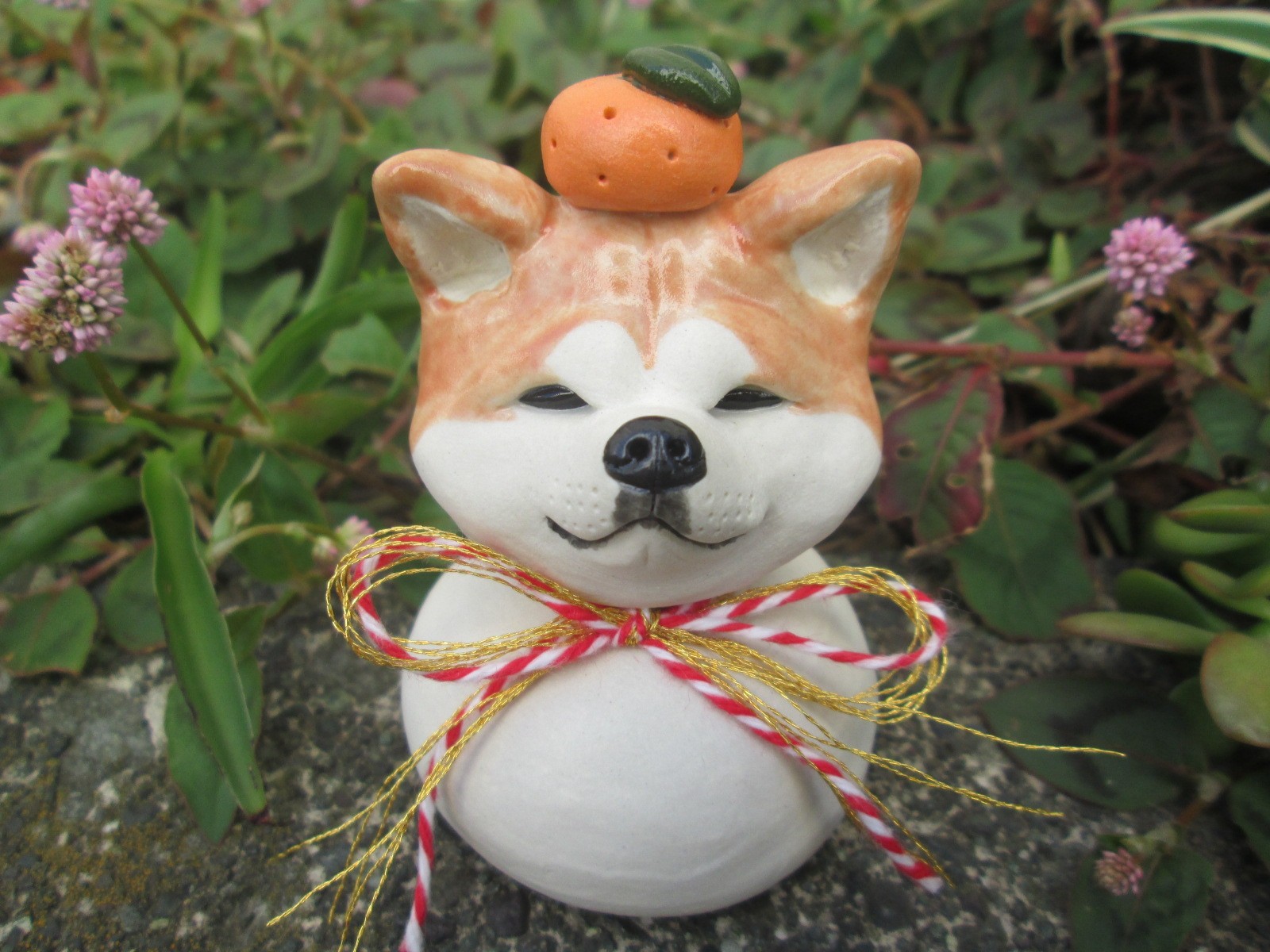 鏡餅秋田犬 Iichi ハンドメイド クラフト作品 手仕事品の通販