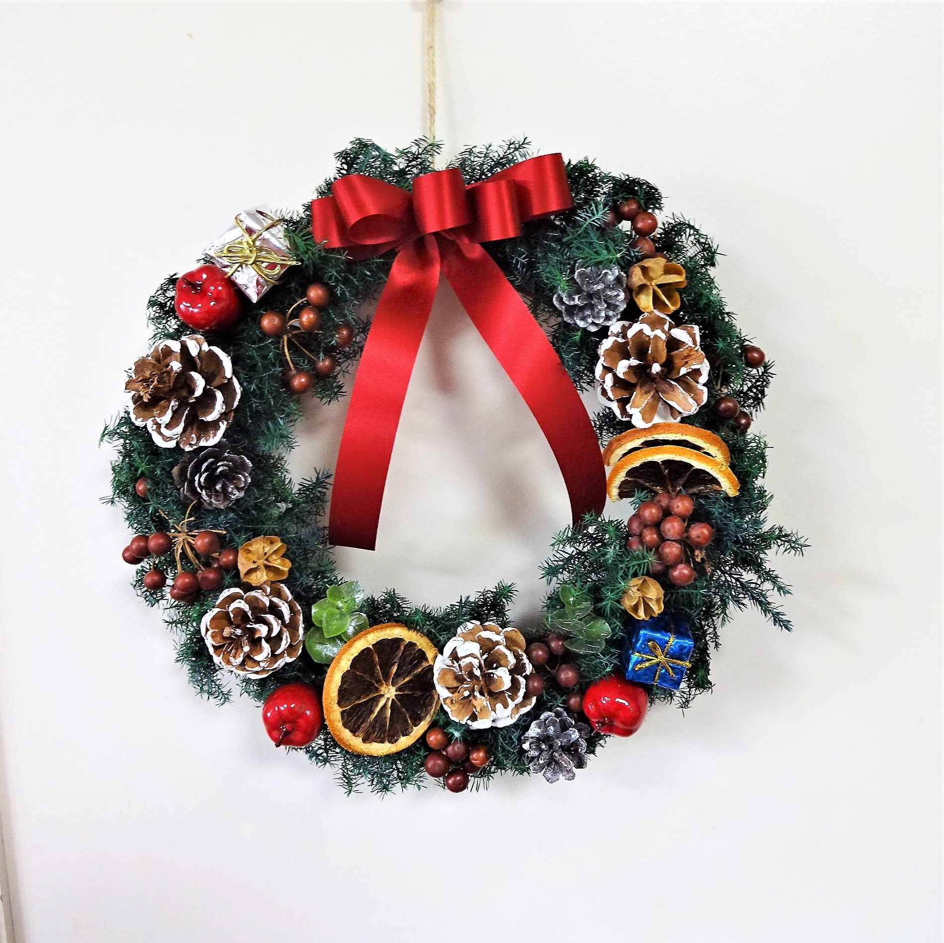 予約販売 クリスマスナチュラルリース 33cm Iichi ハンドメイド クラフト作品 手仕事品の通販