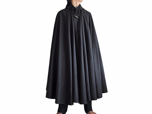 ヘンプの袈裟マント 黒 Mサイズ Jfs 058 01m Iichi ハンドメイド クラフト作品 手仕事品の通販