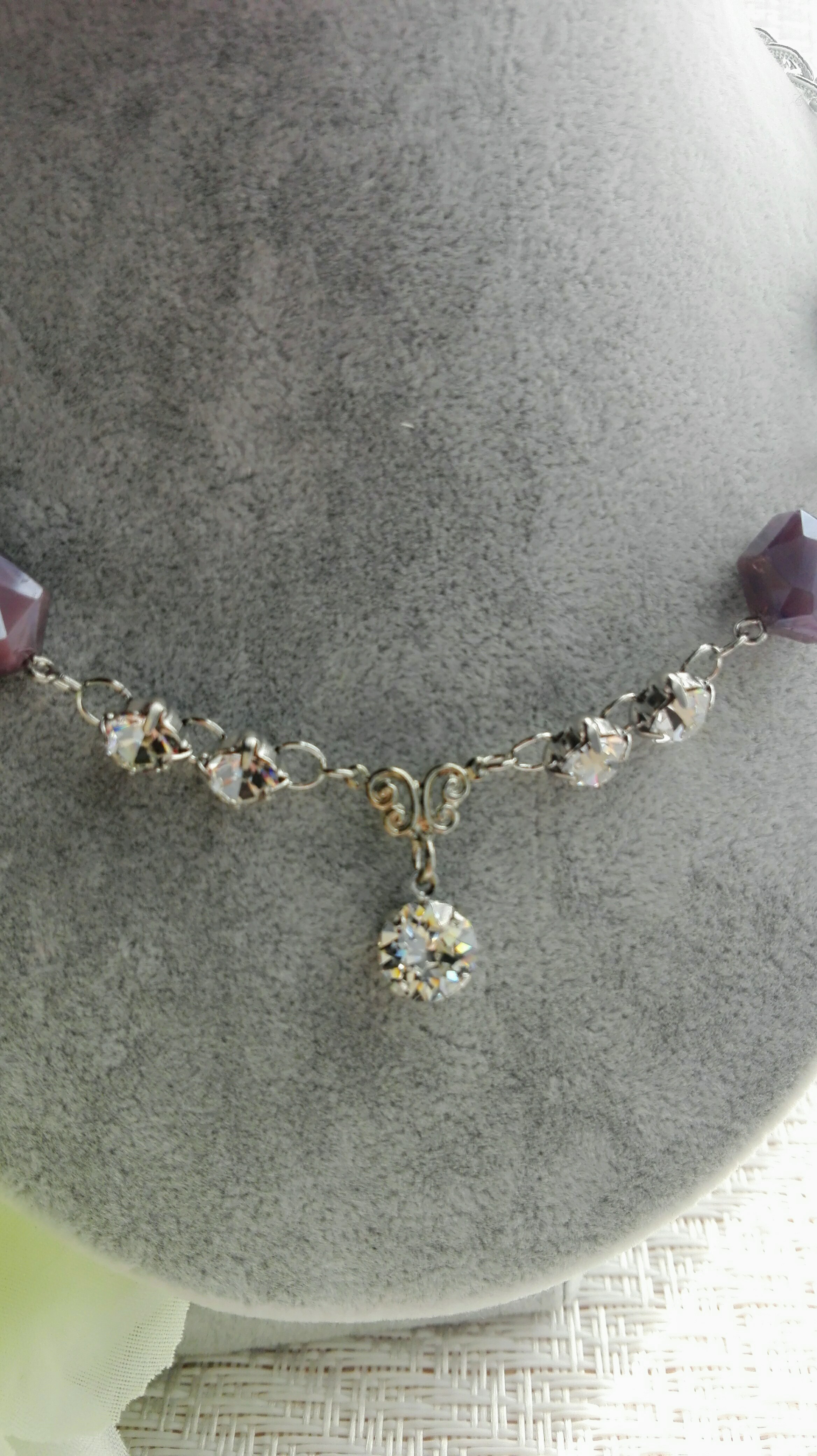 プリムラ 冬の紫 ヘキサゴンとジルコニアのネックレス Iichi ハンドメイド クラフト作品 手仕事品の通販