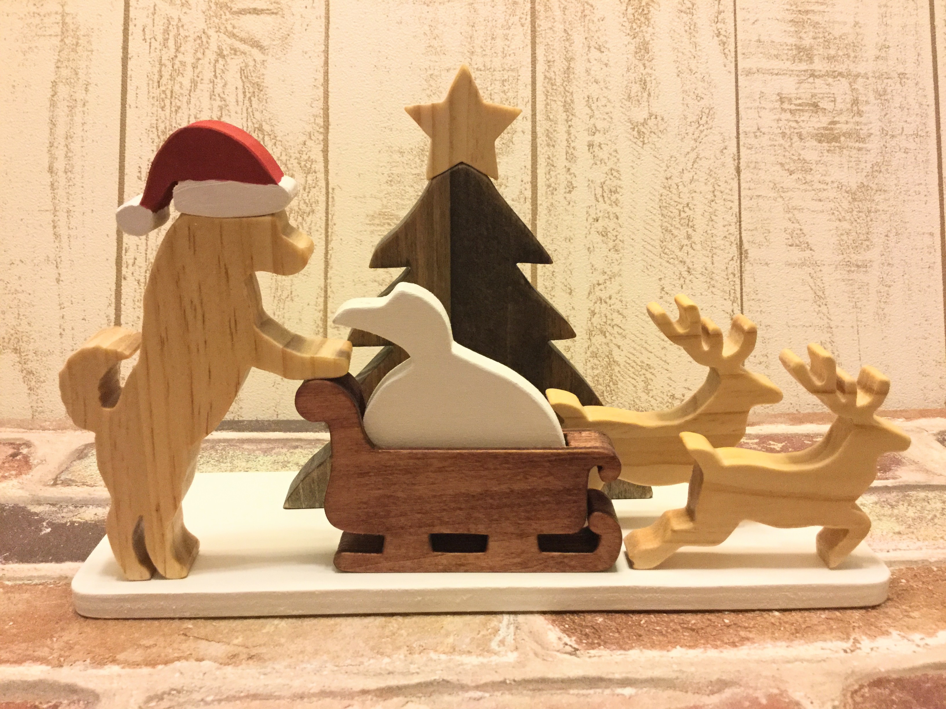 クリスマス 柴犬が遊ぶクリスマス飾り Christmas Xmas Iichi ハンドメイド クラフト作品 手仕事品の通販