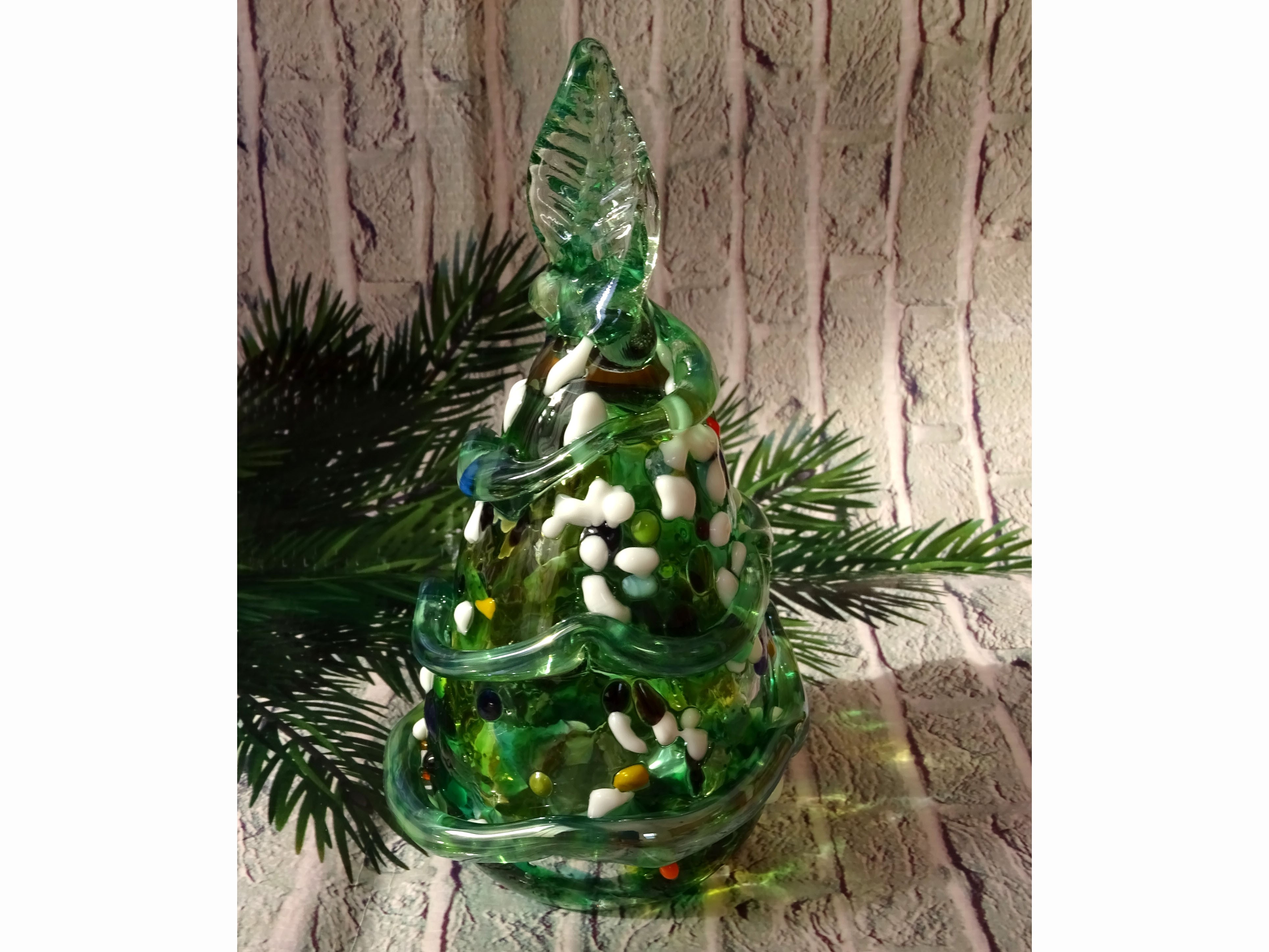 ガラスのクリスマスツリー 3 ミックスカラー テーブルツリー ミニ Iichi ハンドメイド クラフト作品 手仕事品の通販
