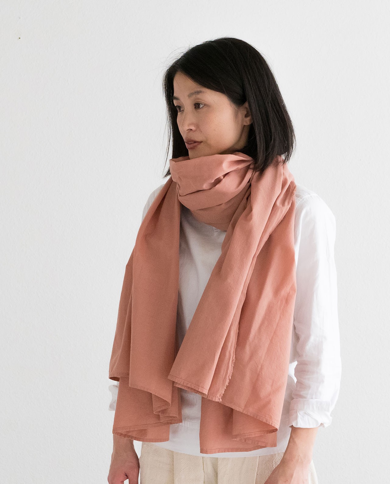 ストール スモークピンク Iichi ハンドメイド クラフト作品 手仕事品の通販