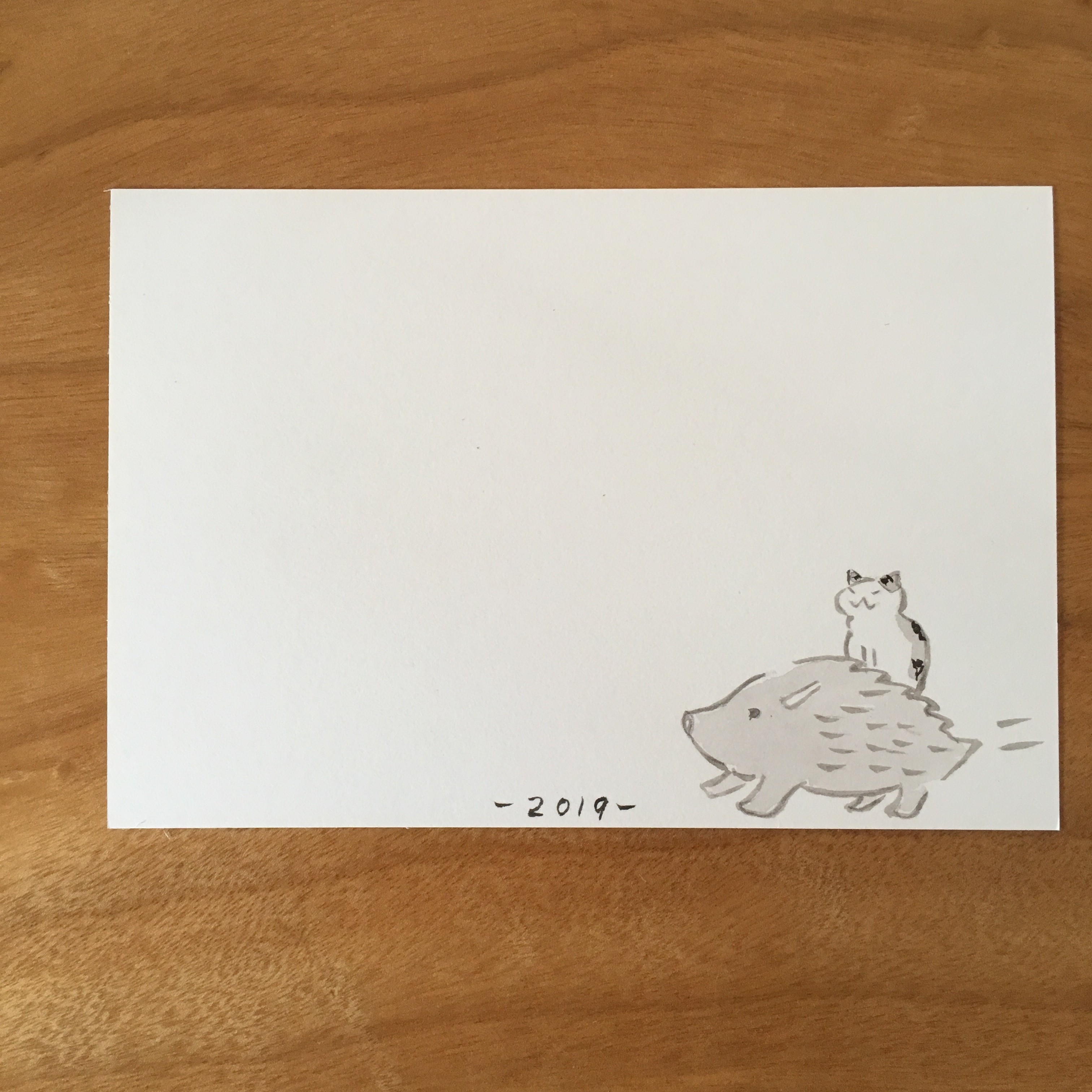 絵葉書 ポストカード お年賀 イノシシ Iichi ハンドメイド クラフト作品 手仕事品の通販