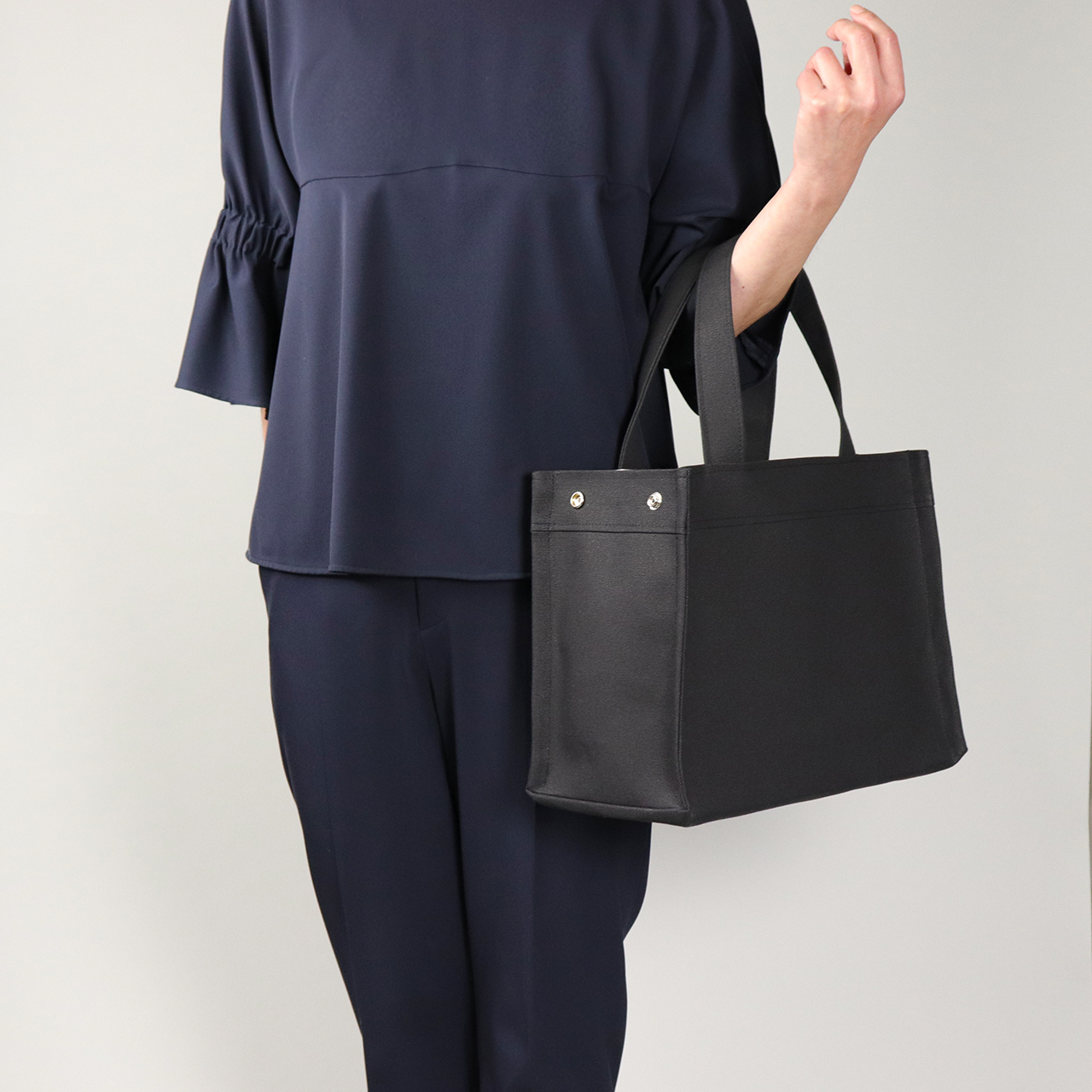 倉敷帆布 北欧 帆布トートバッグ ブラック Everyトート Iichi ハンドメイド クラフト作品 手仕事品の通販