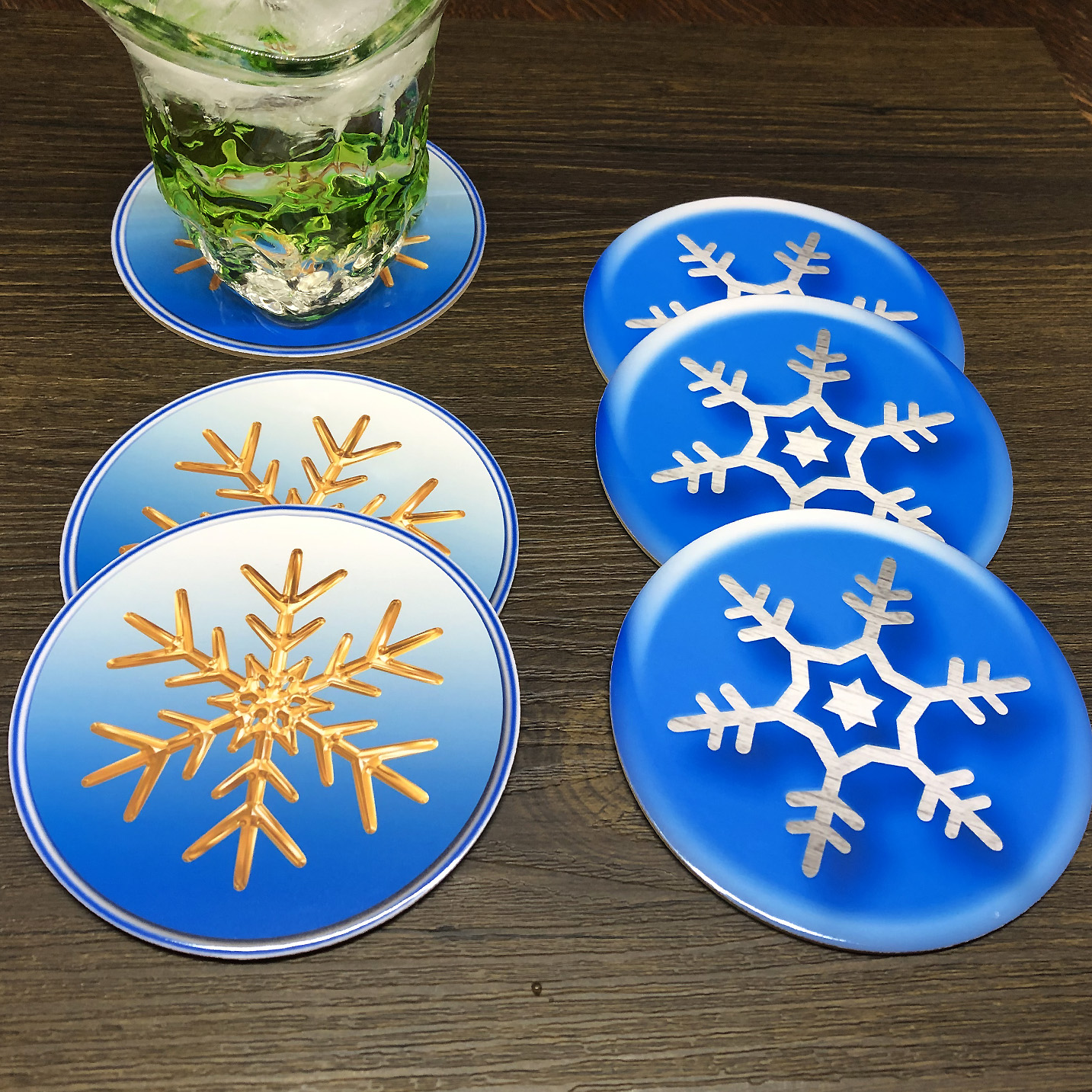 雪の結晶デザインのコースター Iichi ハンドメイド クラフト作品 手仕事品の通販