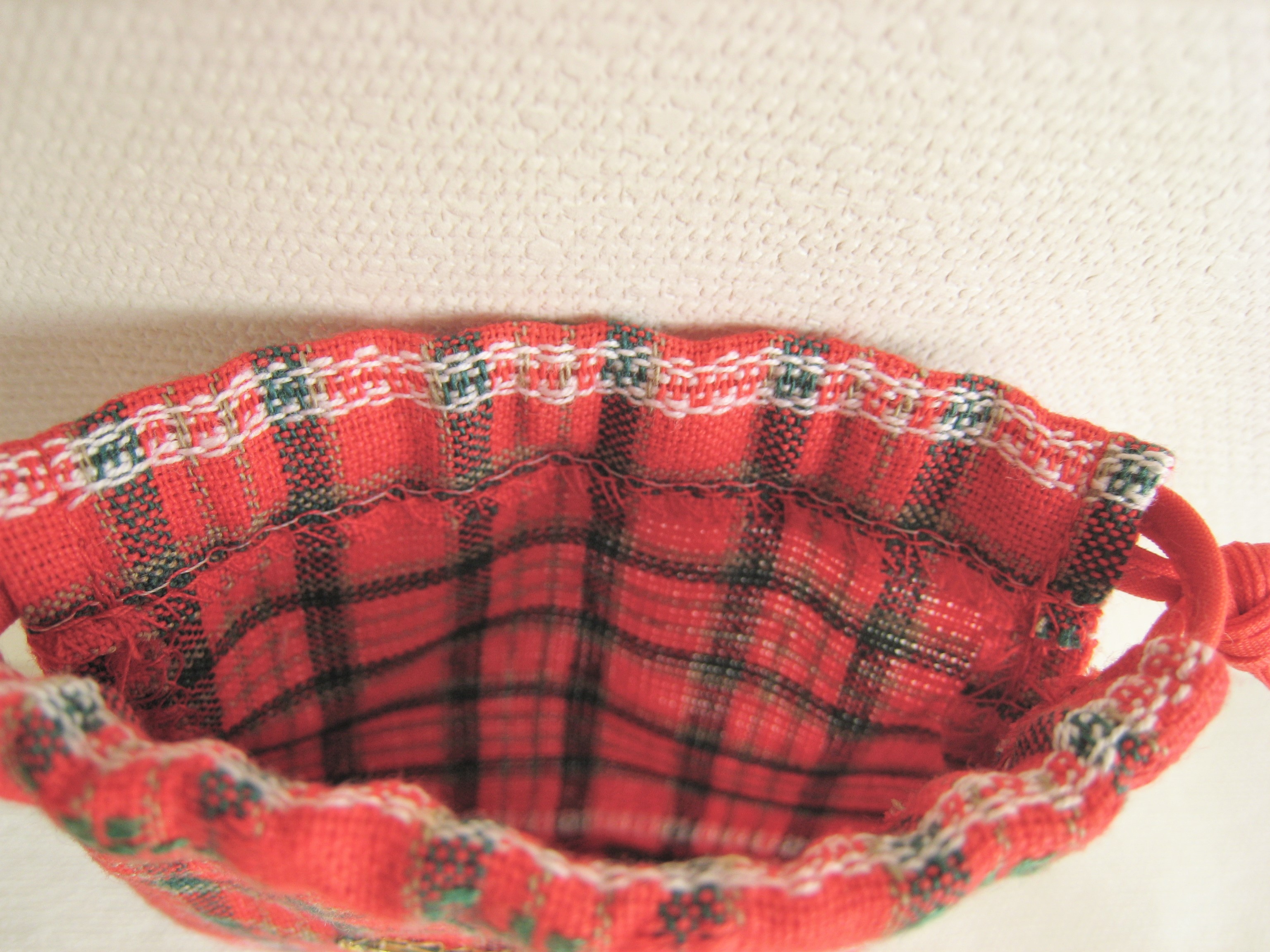 クリスマスの可愛いミニ巾着 赤チェック Iichi ハンドメイド クラフト作品 手仕事品の通販