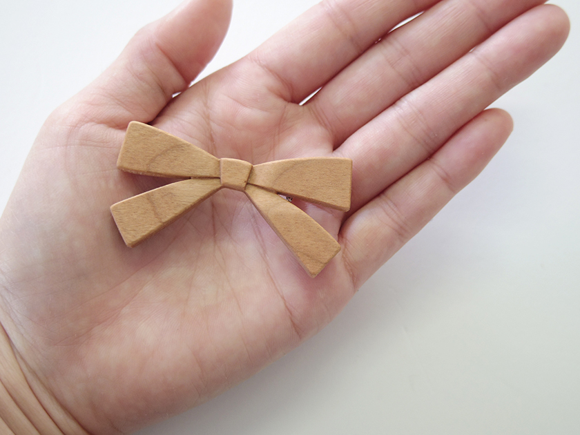 ブローチ リボン ブラウン Iichi ハンドメイド クラフト作品 手仕事品の通販