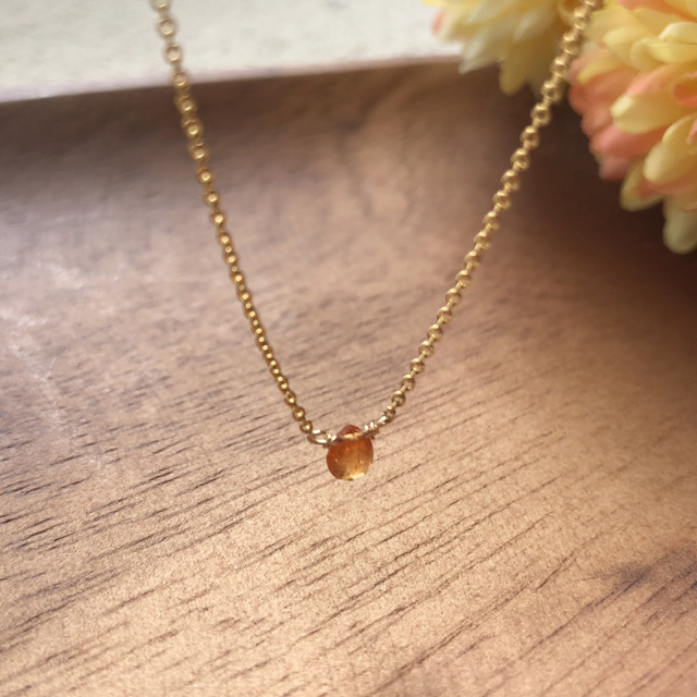 14KGF ネックレス マンダリンガーネット | iichi ハンドメイド