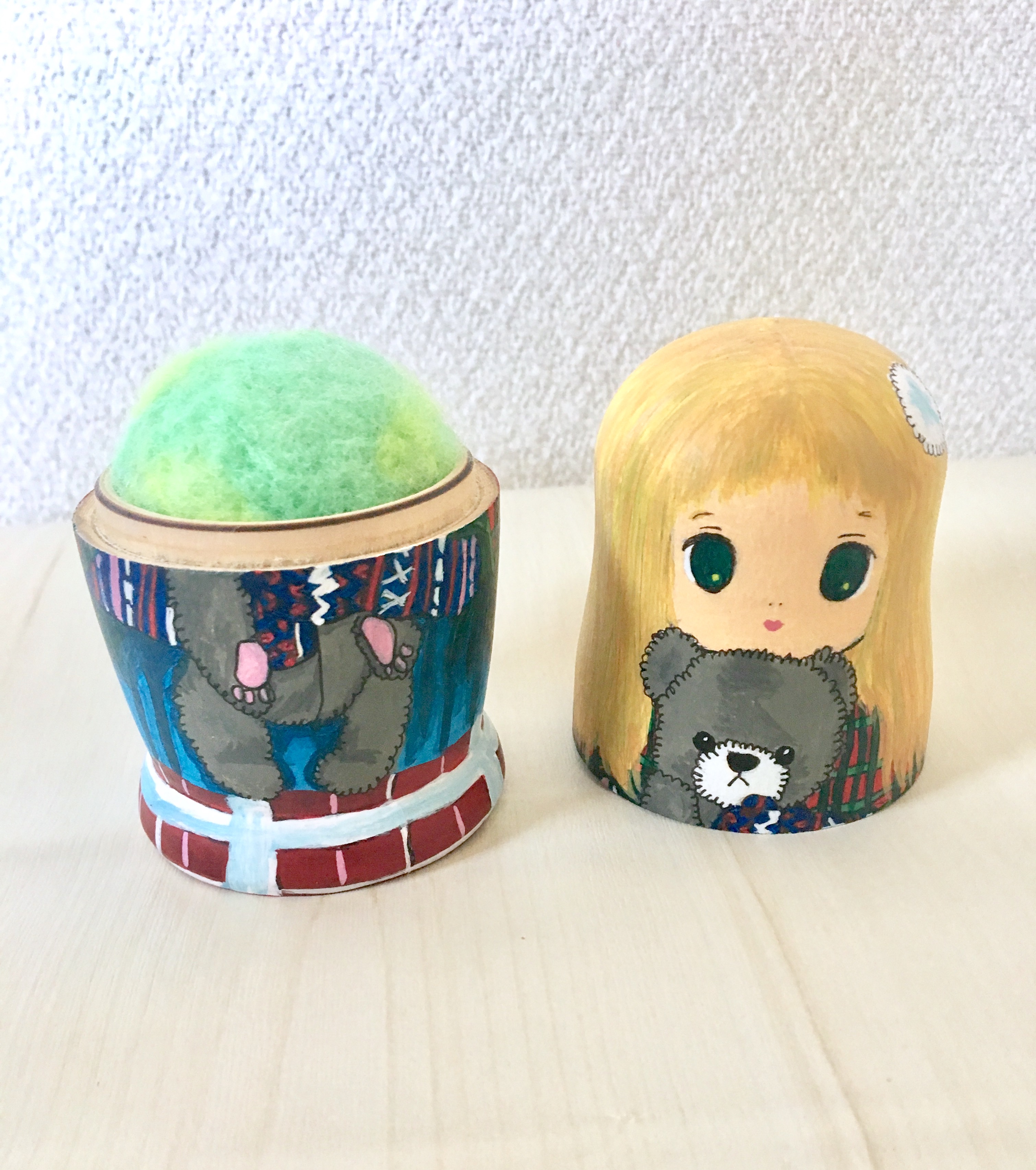 北欧少女とくまちゃん針山 Iichi ハンドメイド クラフト作品 手仕事品の通販