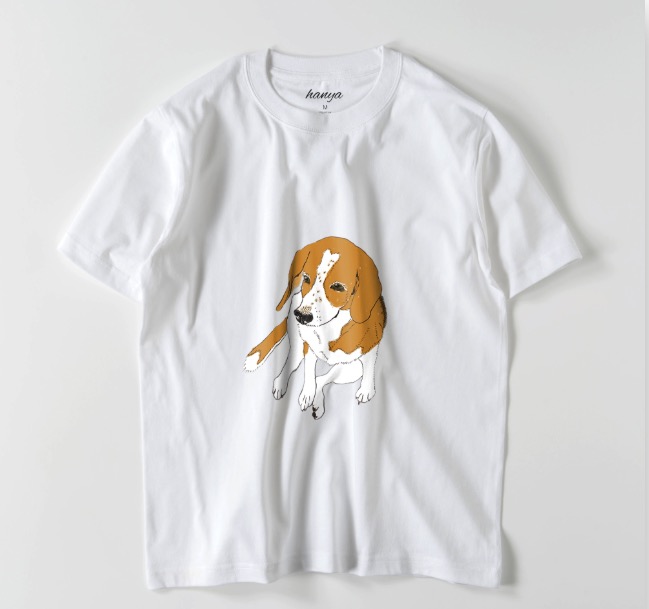 ビーグル 犬 Tシャツ イラスト ゆるかわ メンズ おすわり Iichi