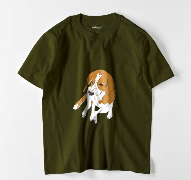 ビーグル 犬 Tシャツ イラスト ゆるかわ メンズ おすわり Iichi ハンドメイド クラフト作品 手仕事品の通販