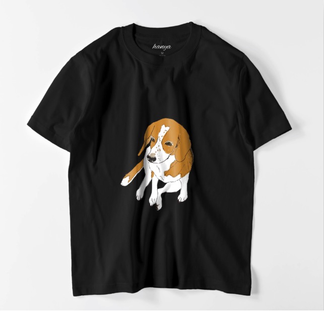 ビーグル 犬 Tシャツ イラスト ゆるかわ メンズ おすわり Iichi ハンドメイド クラフト作品 手仕事品の通販