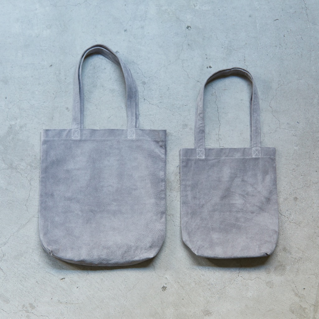 レザー トートバッグ S グレー メンズ レディース 豚革 肩がけ 通勤 通学 プレゼント ギフト Iichi ハンドメイド クラフト作品 手仕事品の通販