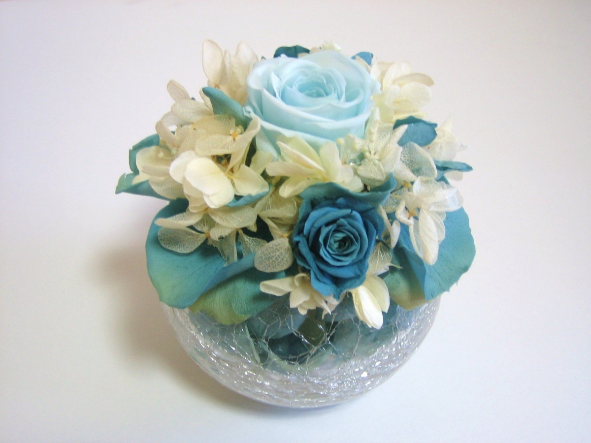 ローズファンタジア スカイブルー プリザーブドフラワー Iichi ハンドメイド クラフト作品 手仕事品の通販