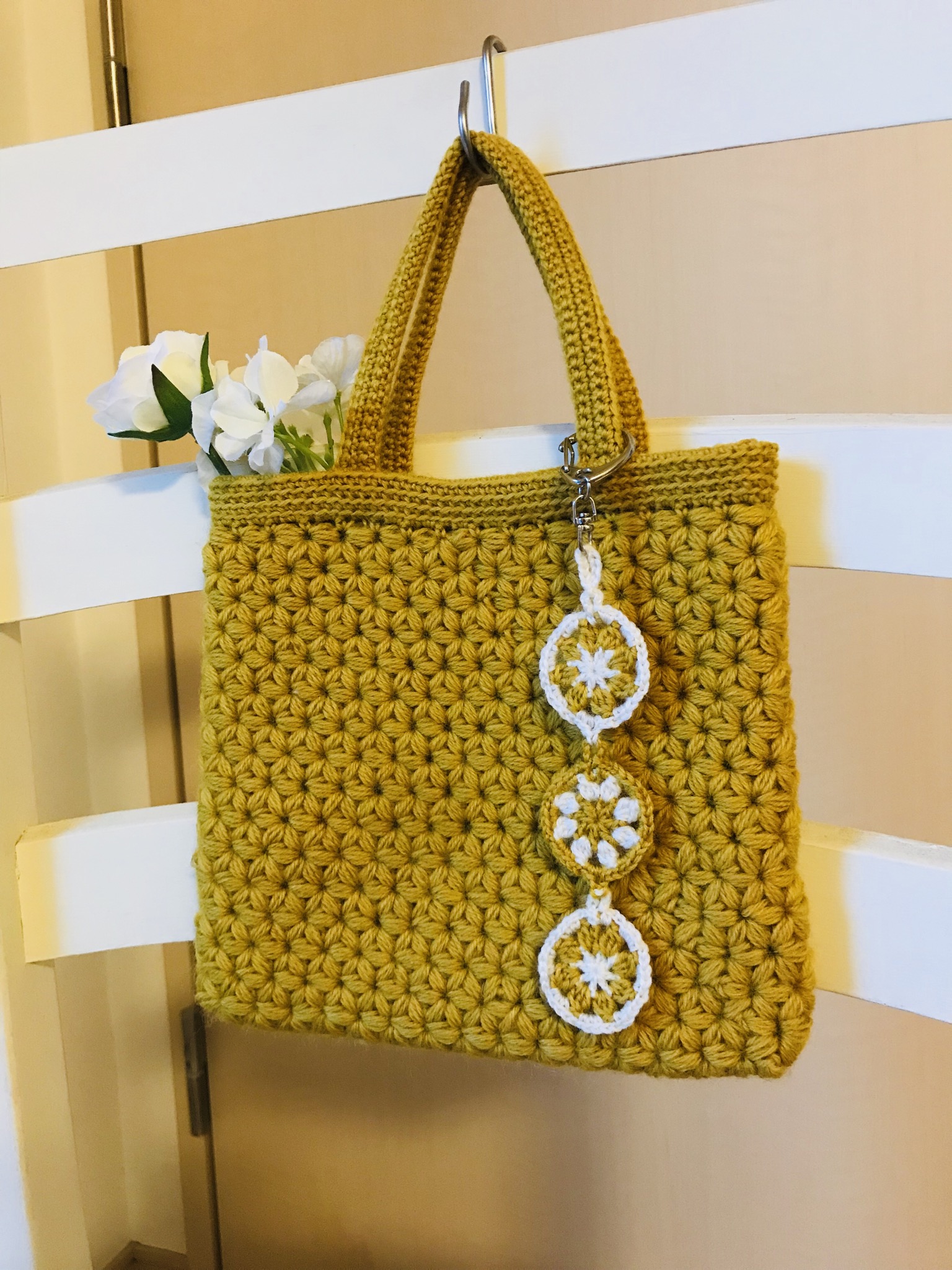 リフ編みのミニトートバッグ Iichi ハンドメイド クラフト作品 手仕事品の通販 リフ編みのミニトートバッグ Iichi ハンドメイド クラフト作品 手仕事品の通販