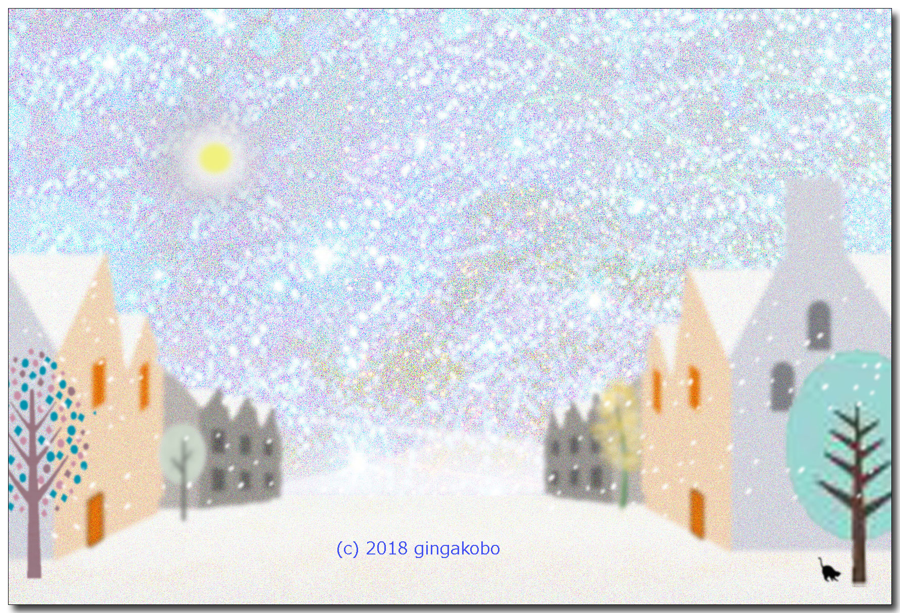 雪を聴いて ほっこり癒しのイラストポストカード2枚組no 677 Iichi ハンドメイド クラフト作品 手仕事品の通販