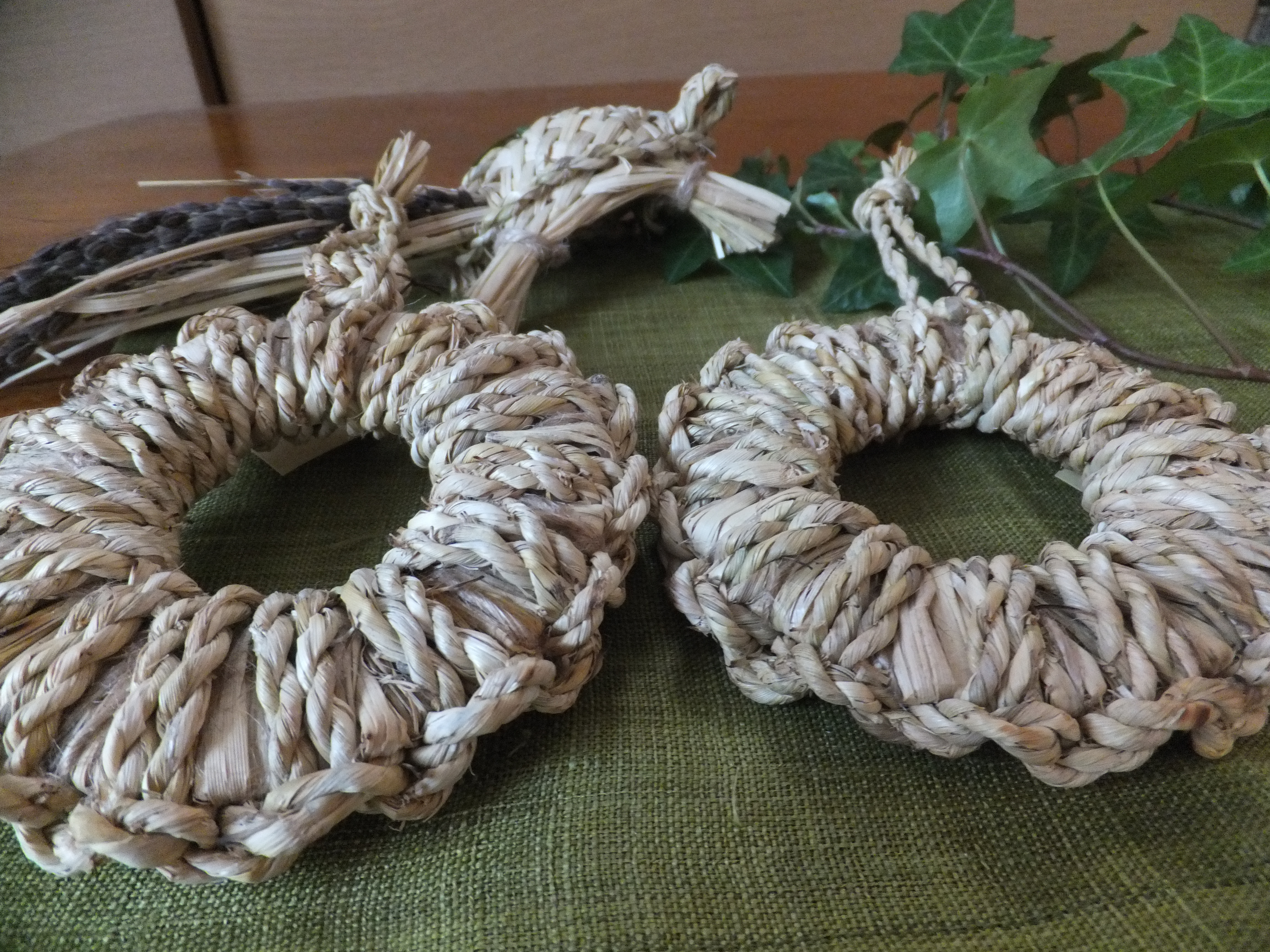わら細工 鍋敷き 縄編みタイプ 稲わら 自然素材 環境配慮