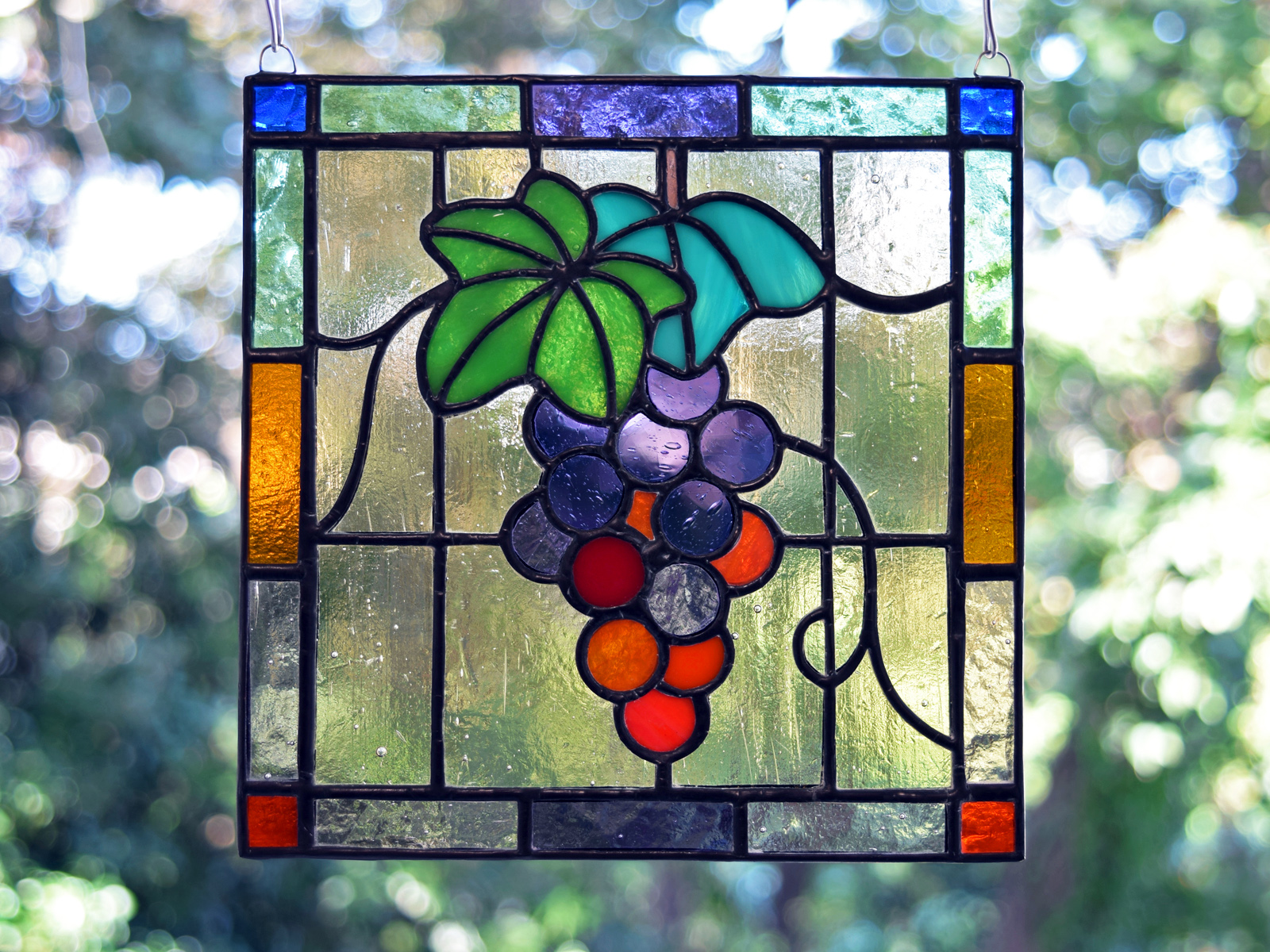 ステンドグラス ブドウのパネル - 置物