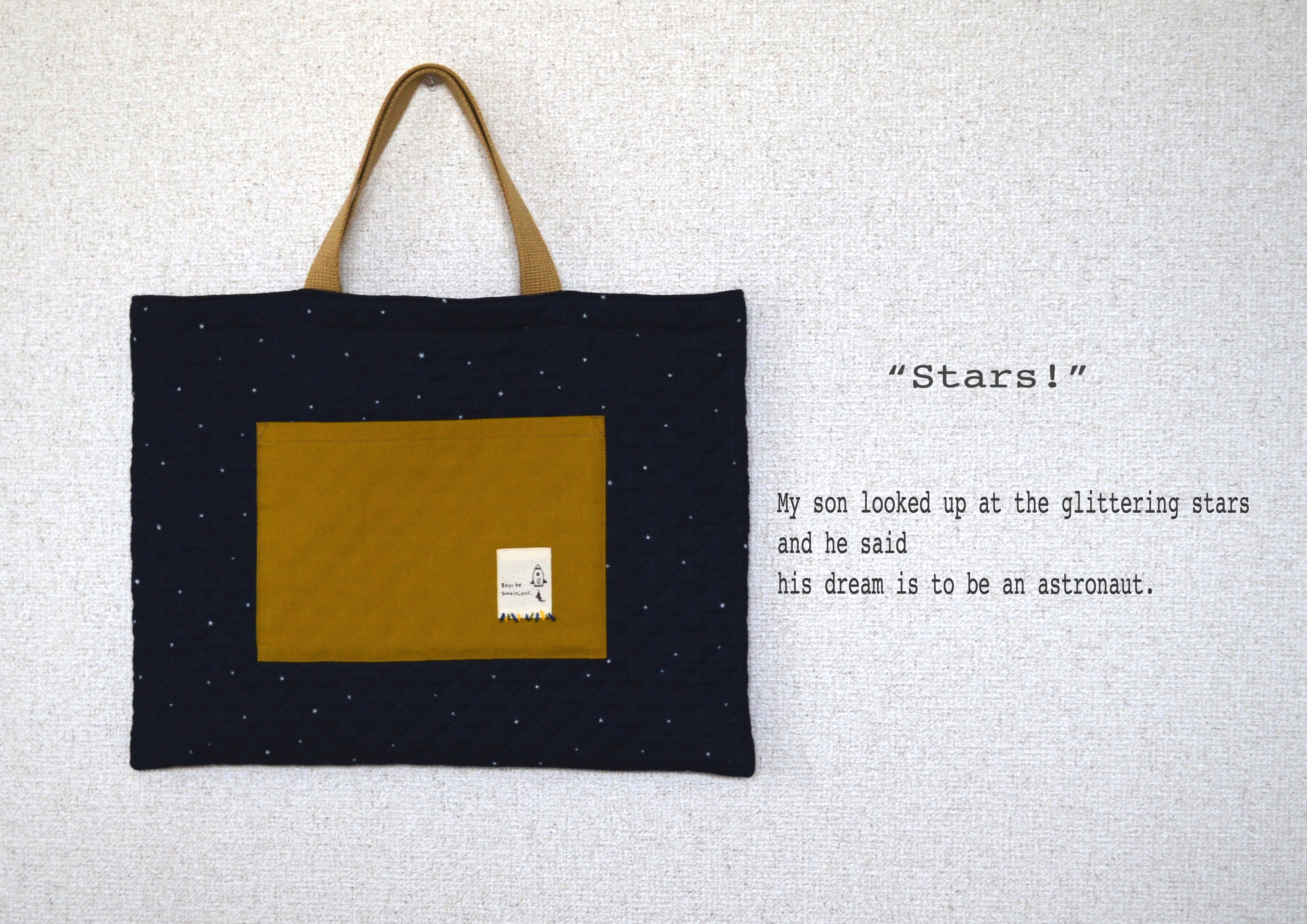 レッスンバッグ Stars ネイビー Iichi ハンドメイド クラフト作品 手仕事品の通販