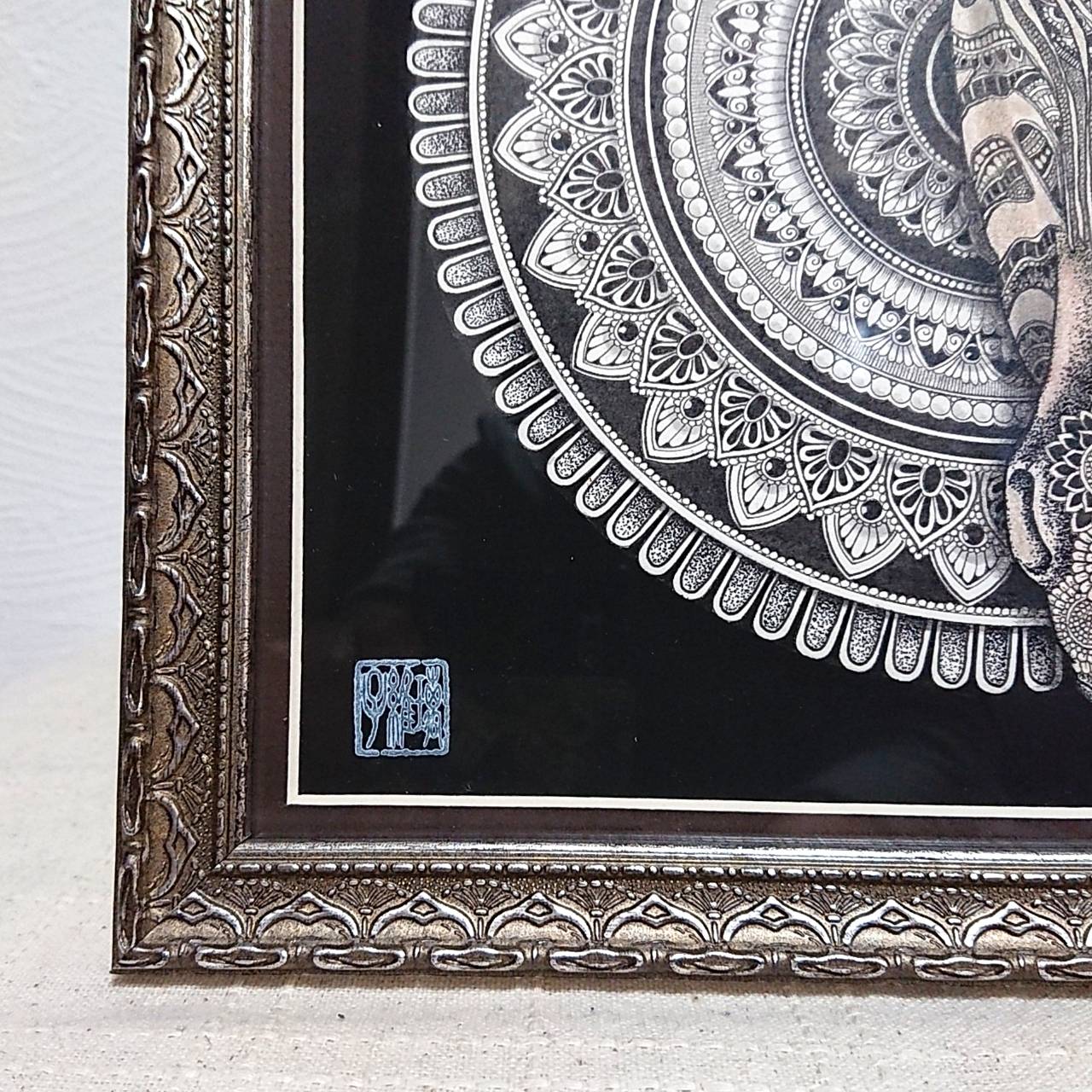 原画 肉筆 一点もの ボールペンアート 額装付き 百貨店作家 人気 ボールペン画 絵画 縞馬 シマウマ しまうま 絵 Iichi ハンドメイド クラフト作品 手仕事品の通販