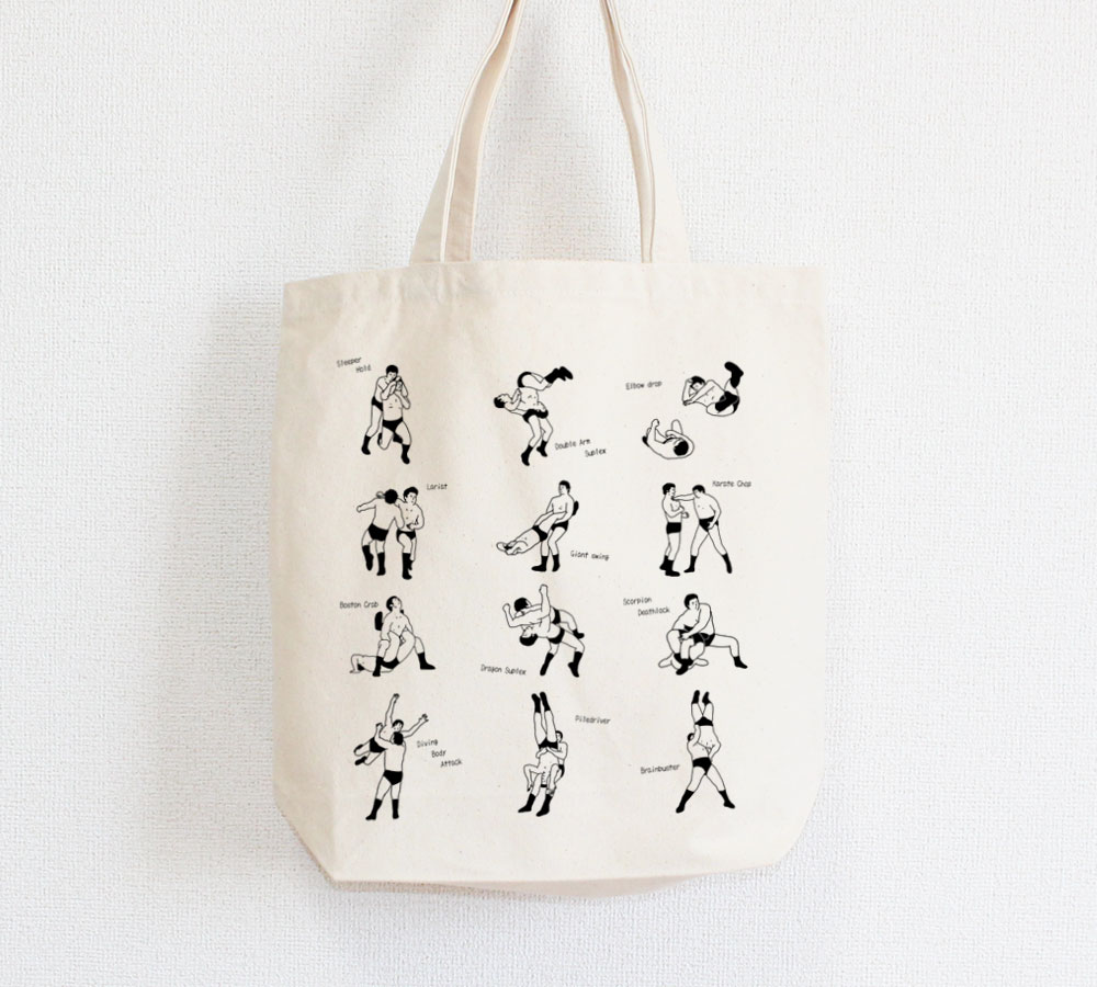 プロレス技 トートバッグ Iichi ハンドメイド クラフト作品 手仕事品の通販